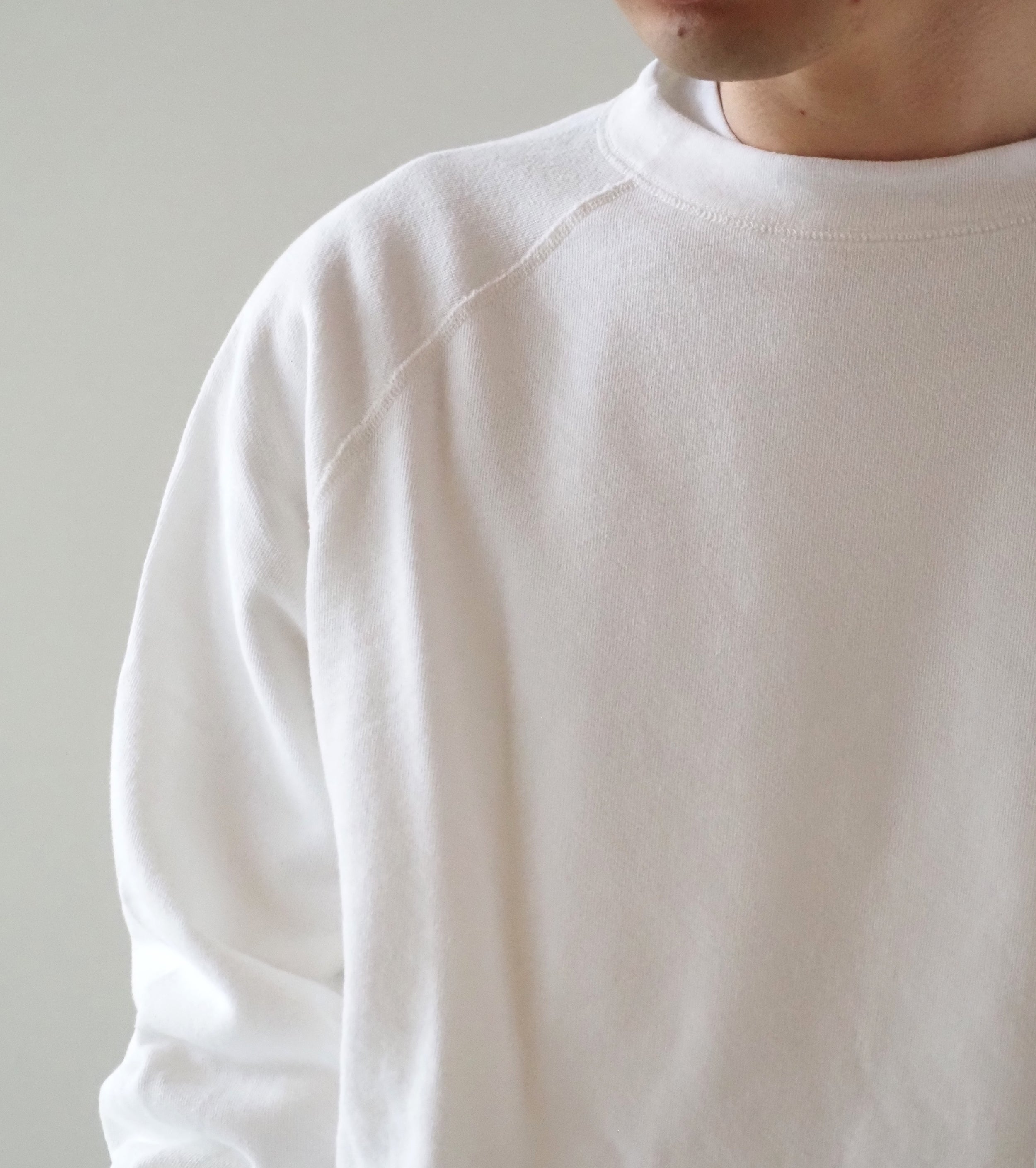 COMOLI LW Cotton Loopback Crew Neck, White