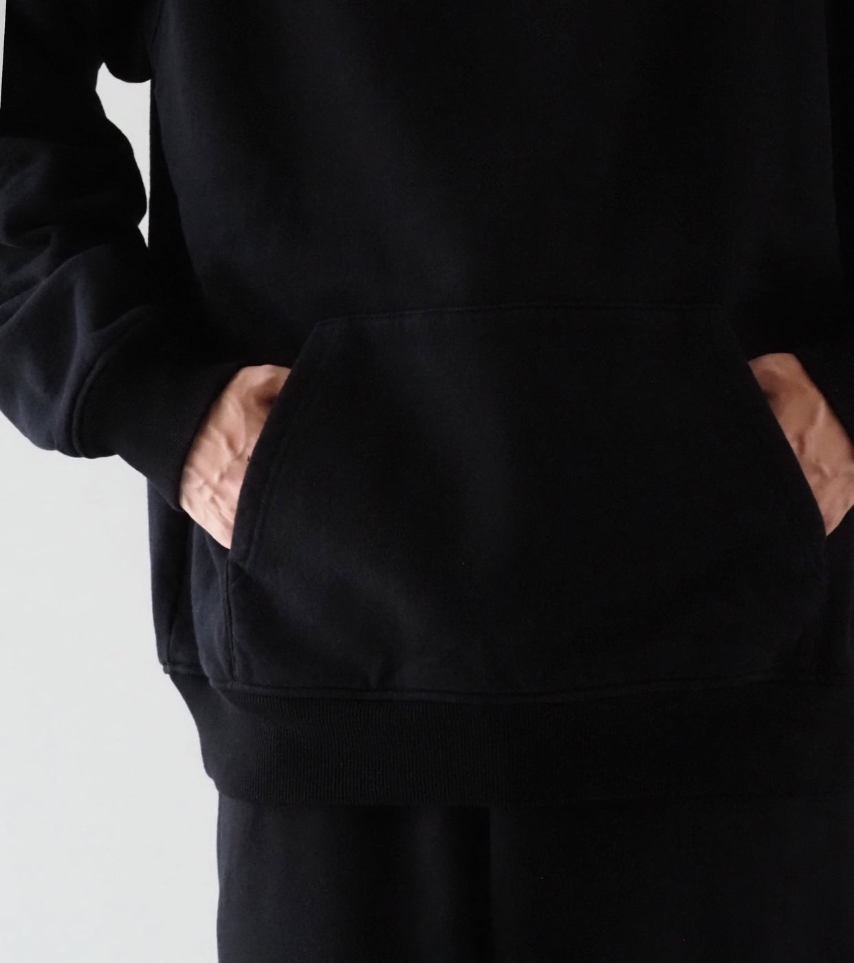 COMOLI Cotton Lined Hoodie , Black