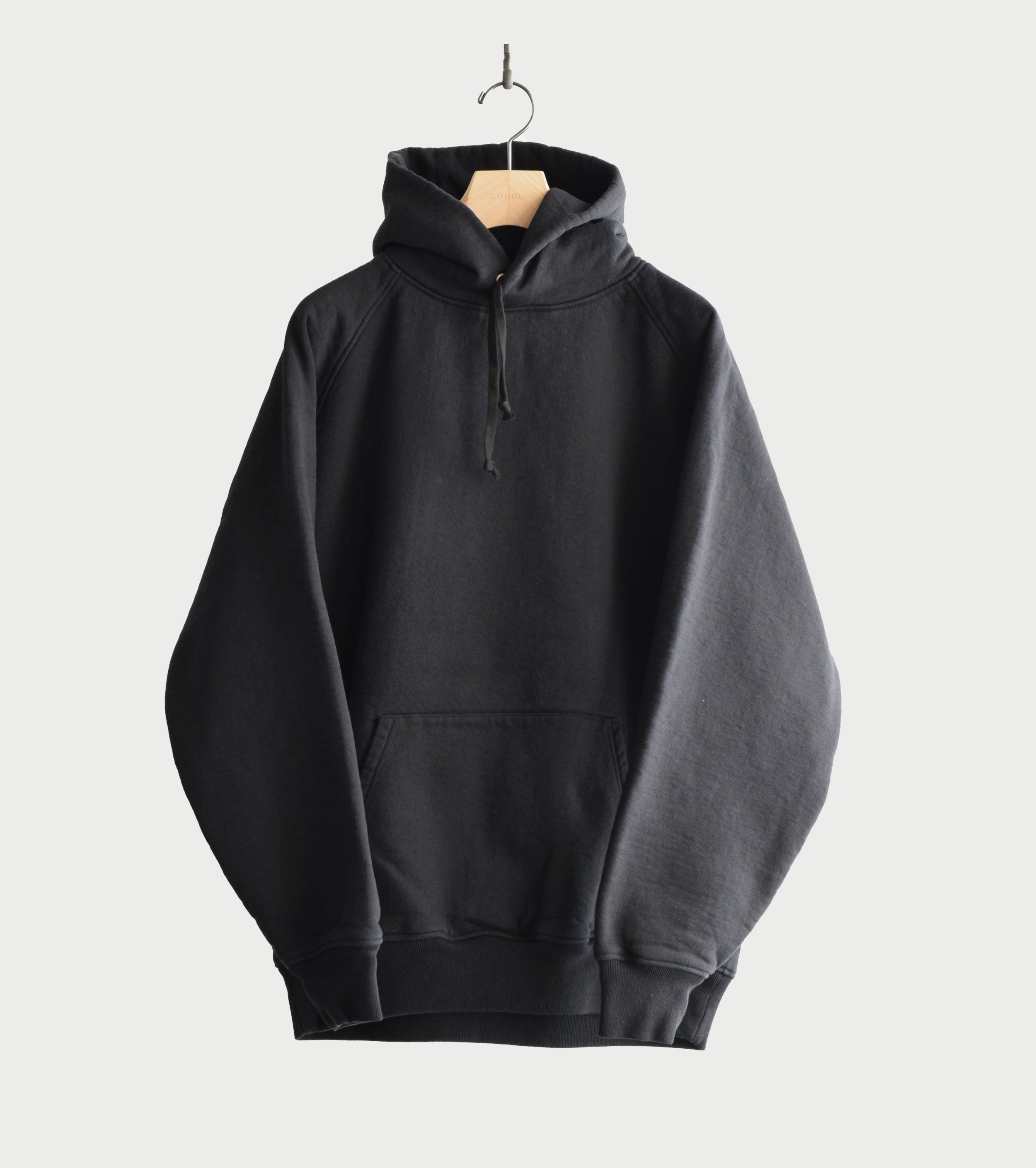 COMOLI Cotton Lined Hoodie , Black
