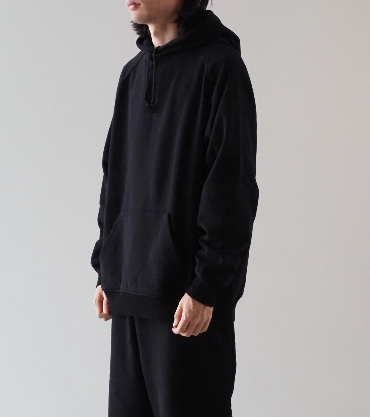 COMOLI Cotton Lined Hoodie , Black