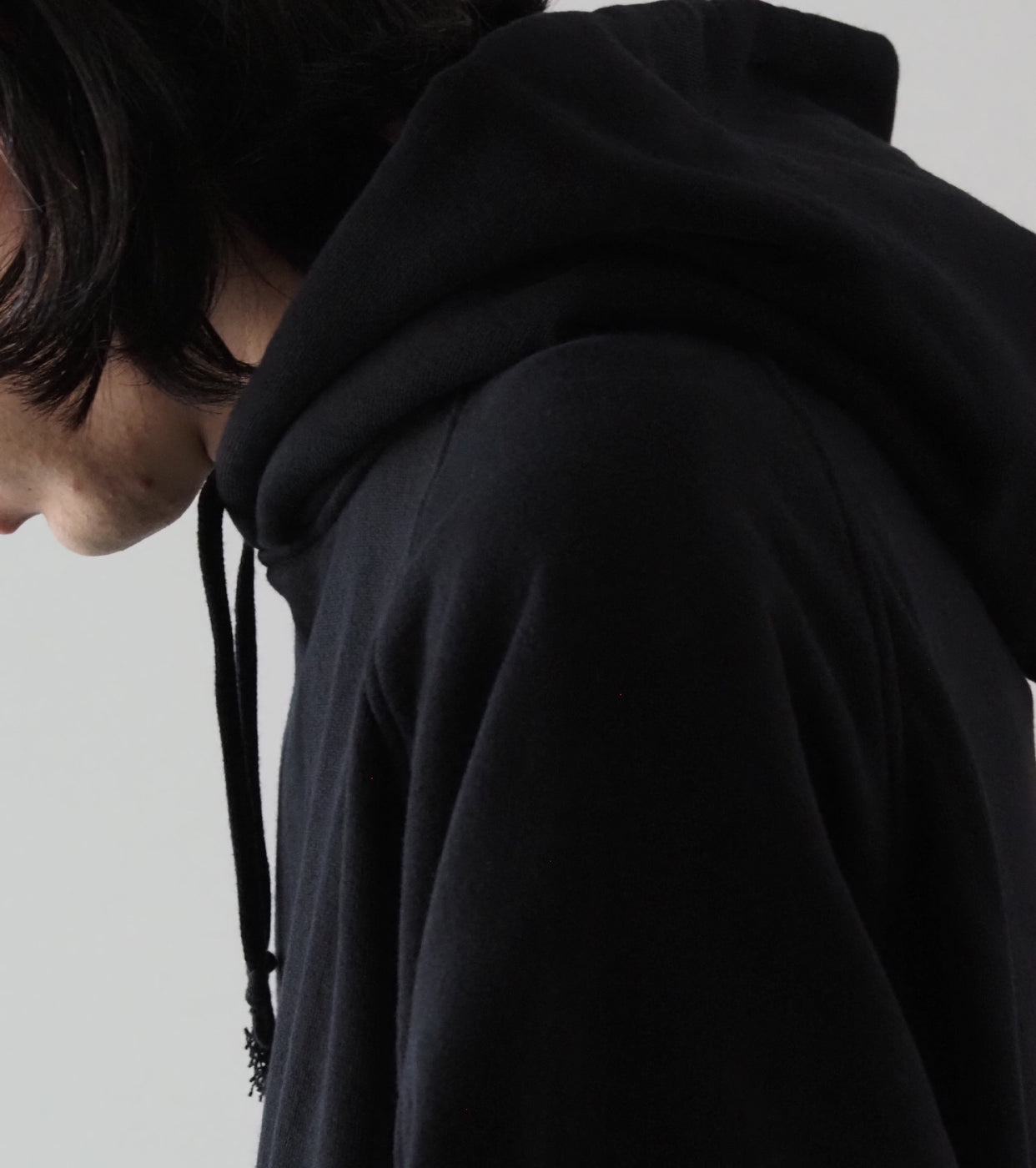 COMOLI Cotton Lined Hoodie , Black