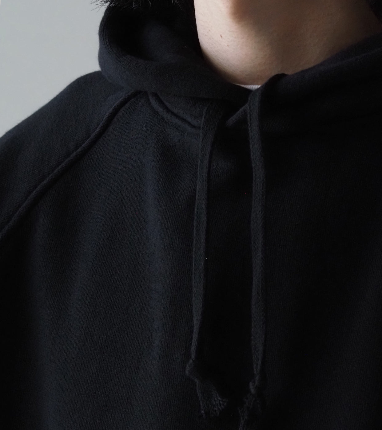 COMOLI Cotton Lined Hoodie , Black