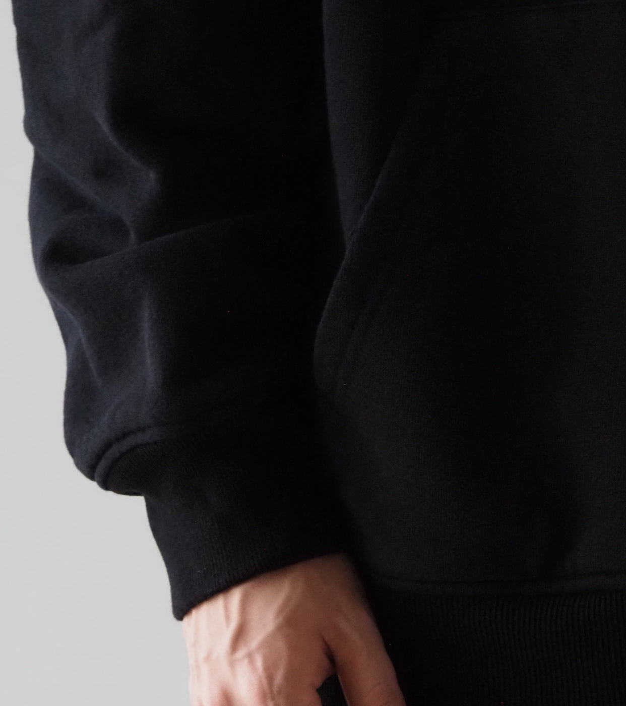 COMOLI Cotton Lined Hoodie , Black