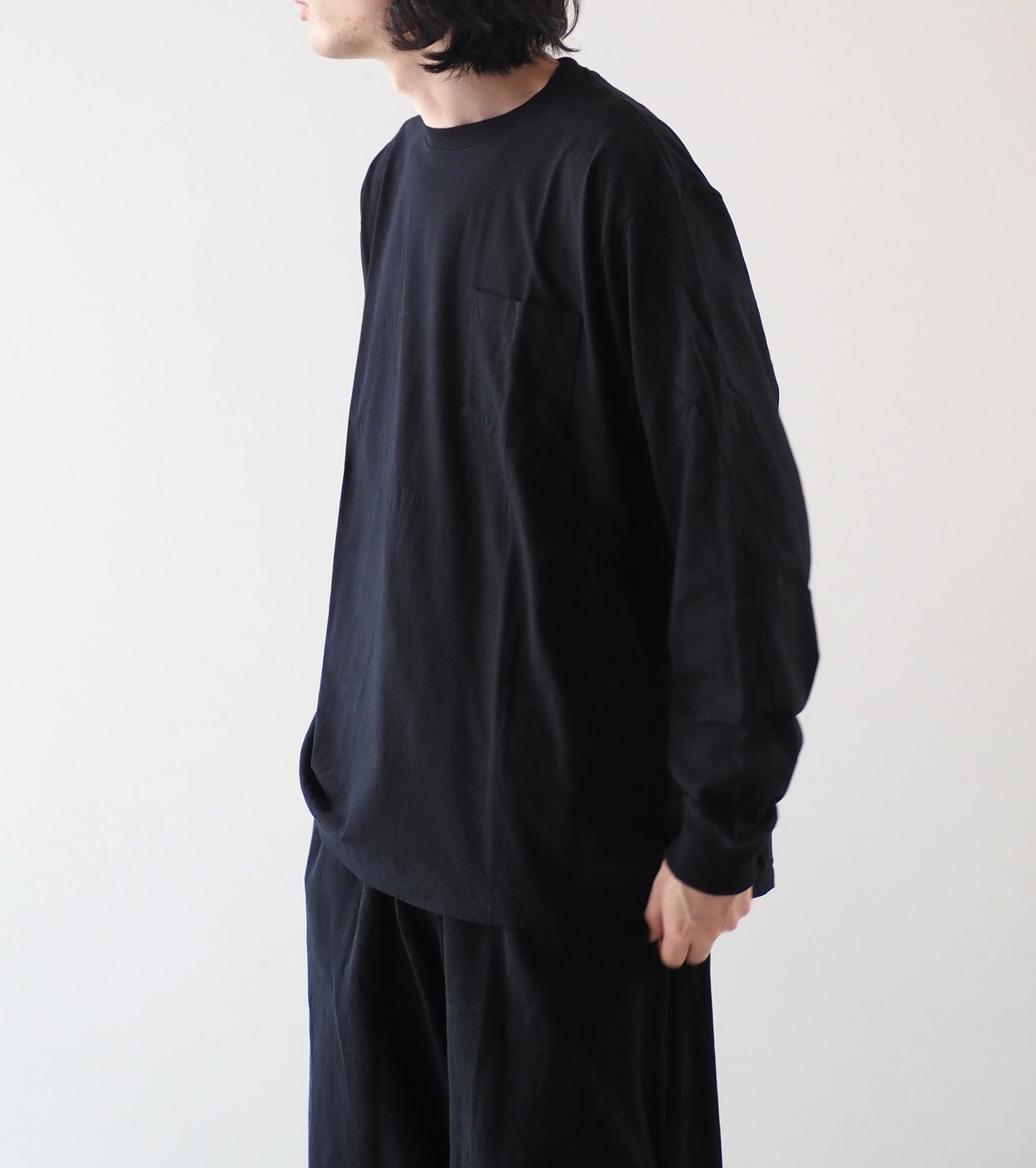 COMOLI Surplus Long Sleeve Shirt , Black