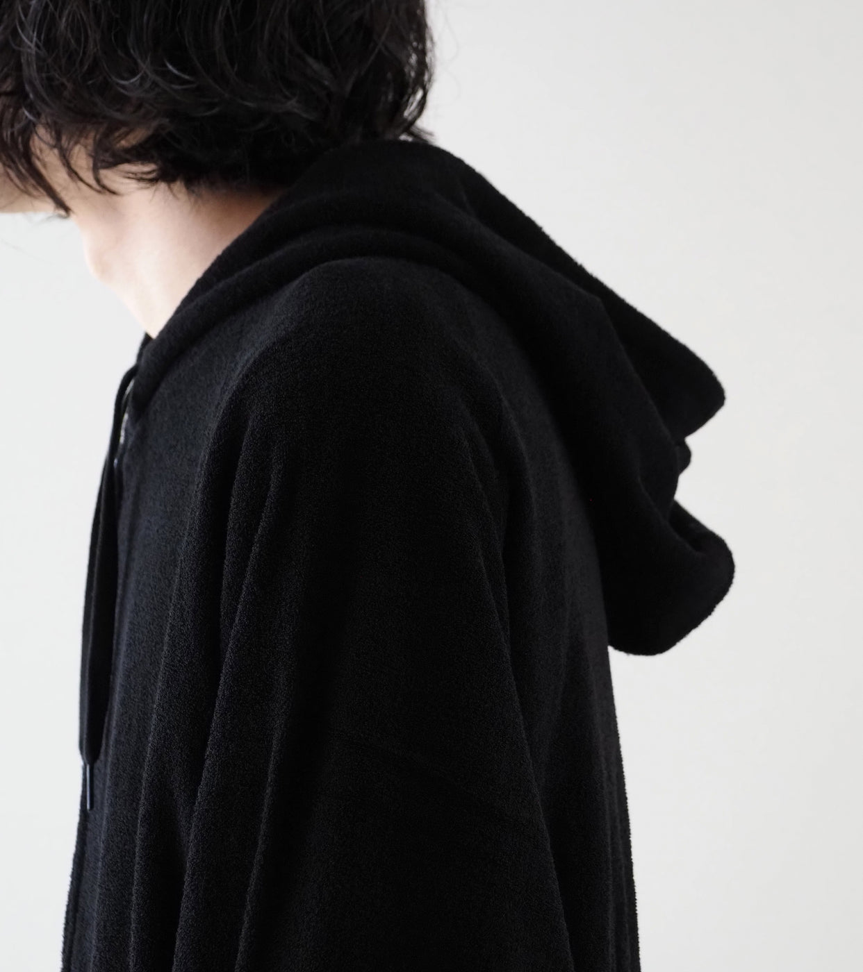 COMOLI Pile Zip Parka, Black