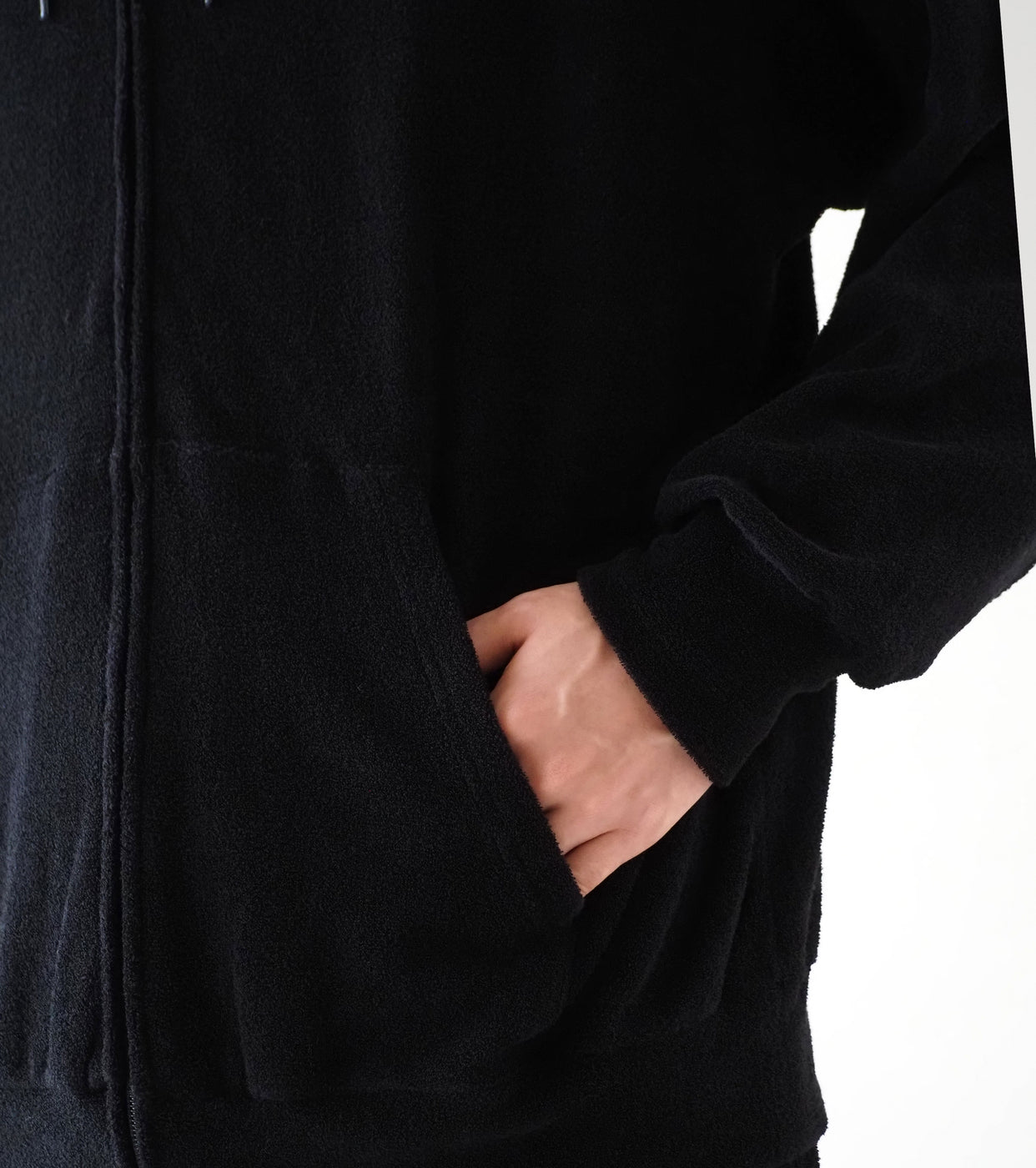 COMOLI Pile Zip Parka, Black