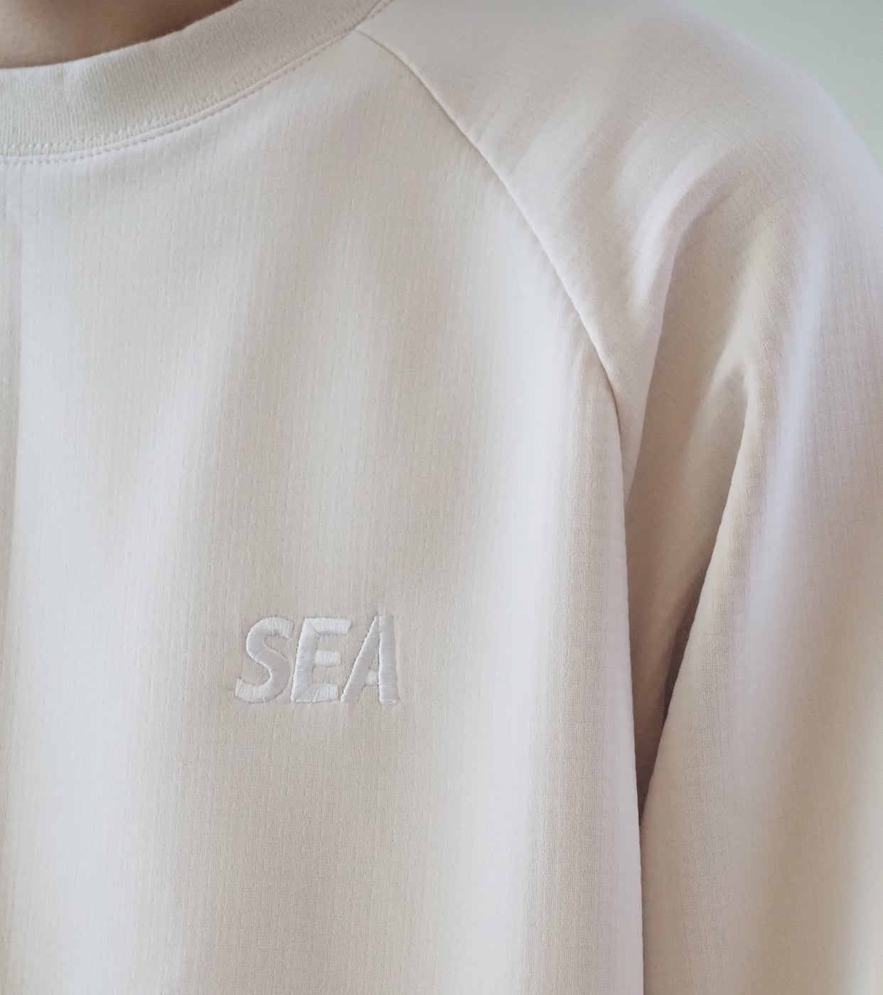 WIND AND SEA WIND AIR TEX RAGLAN CREW NECK , Ivory