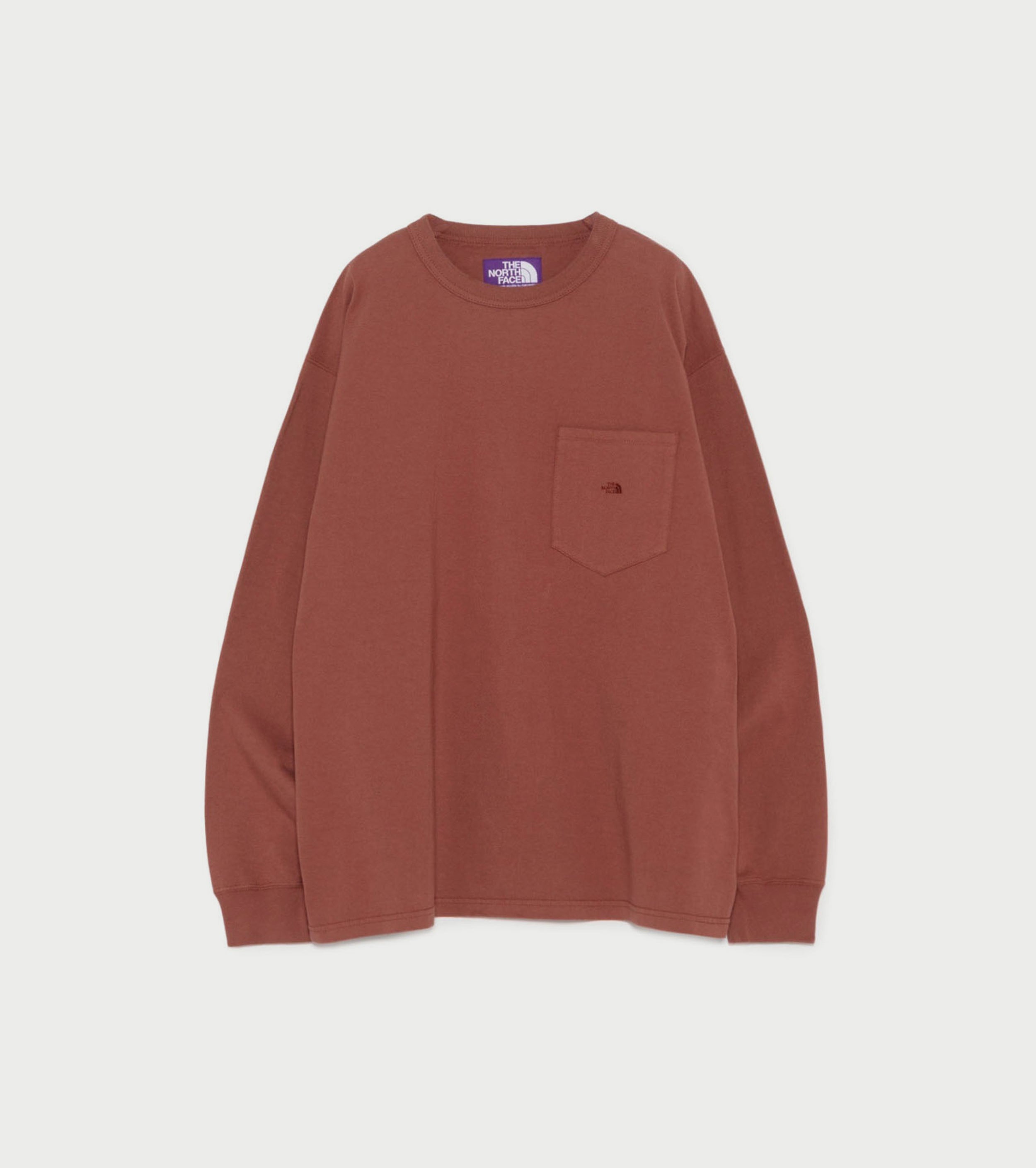 8oz Field Long Sleeve Pocket Tee, Rust