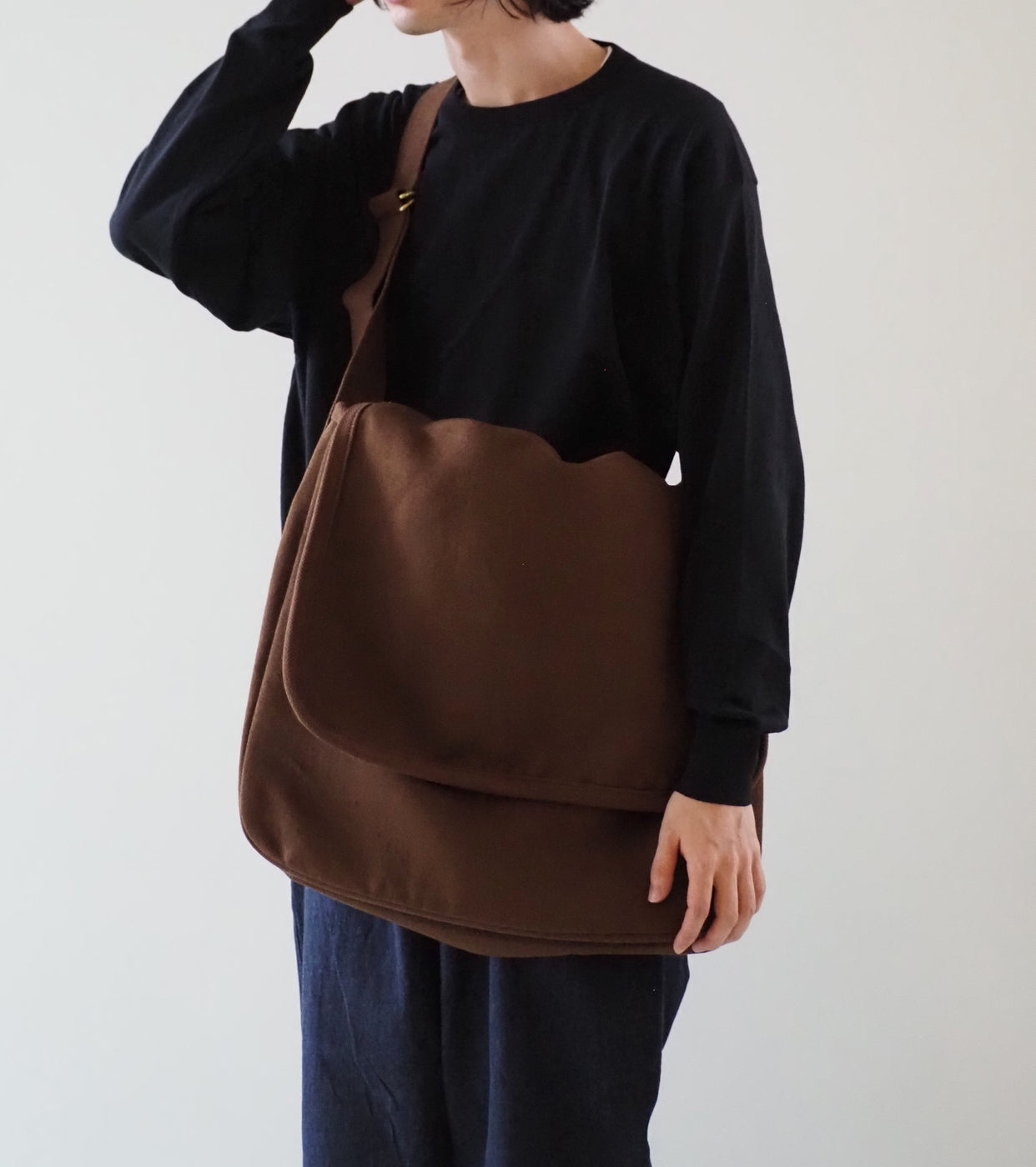 COMOLI Hemp Duck Shoulder Bag, Brown