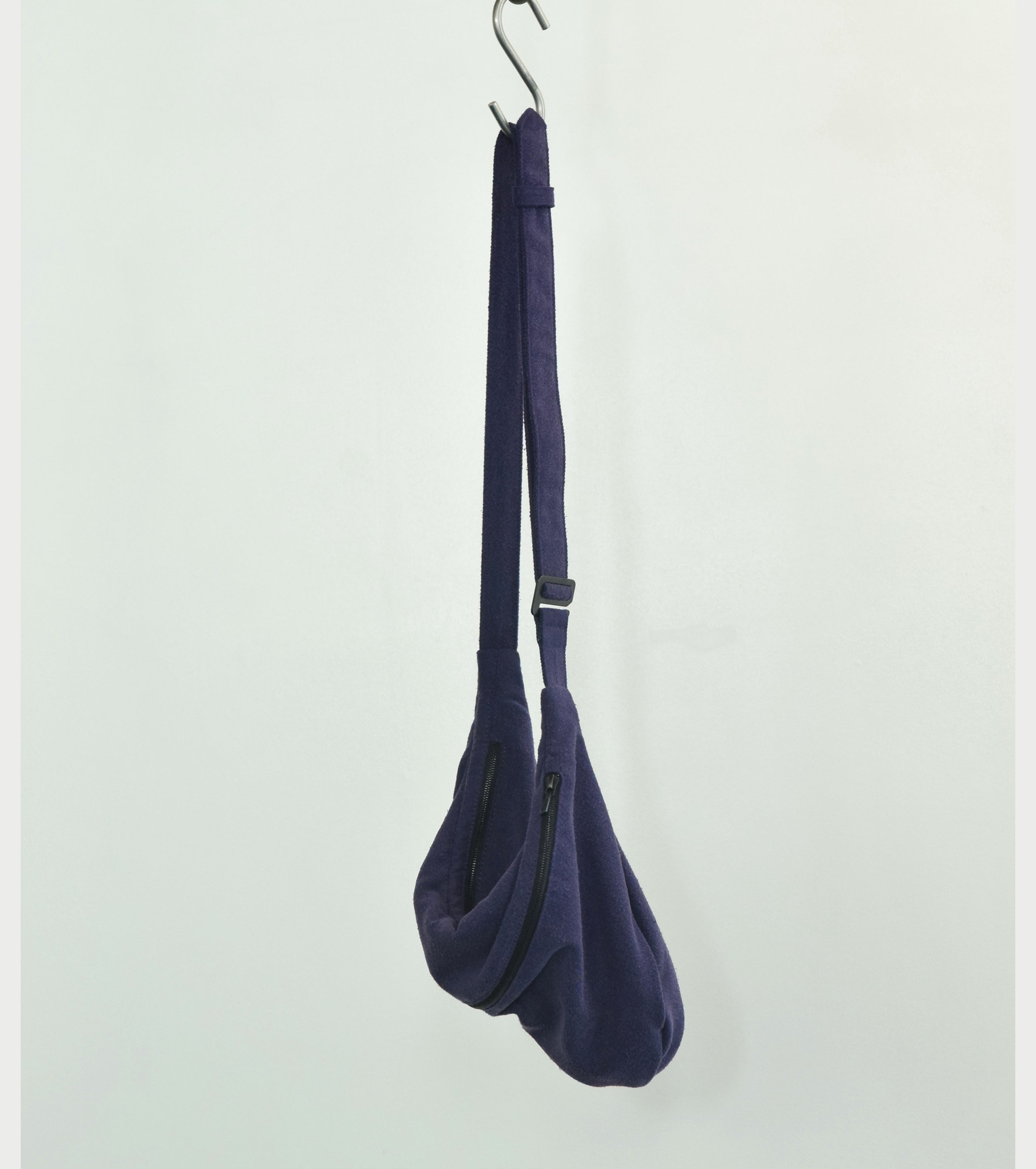 COMOLI Silk Nep WAIST BAG, Purple – Navyblue