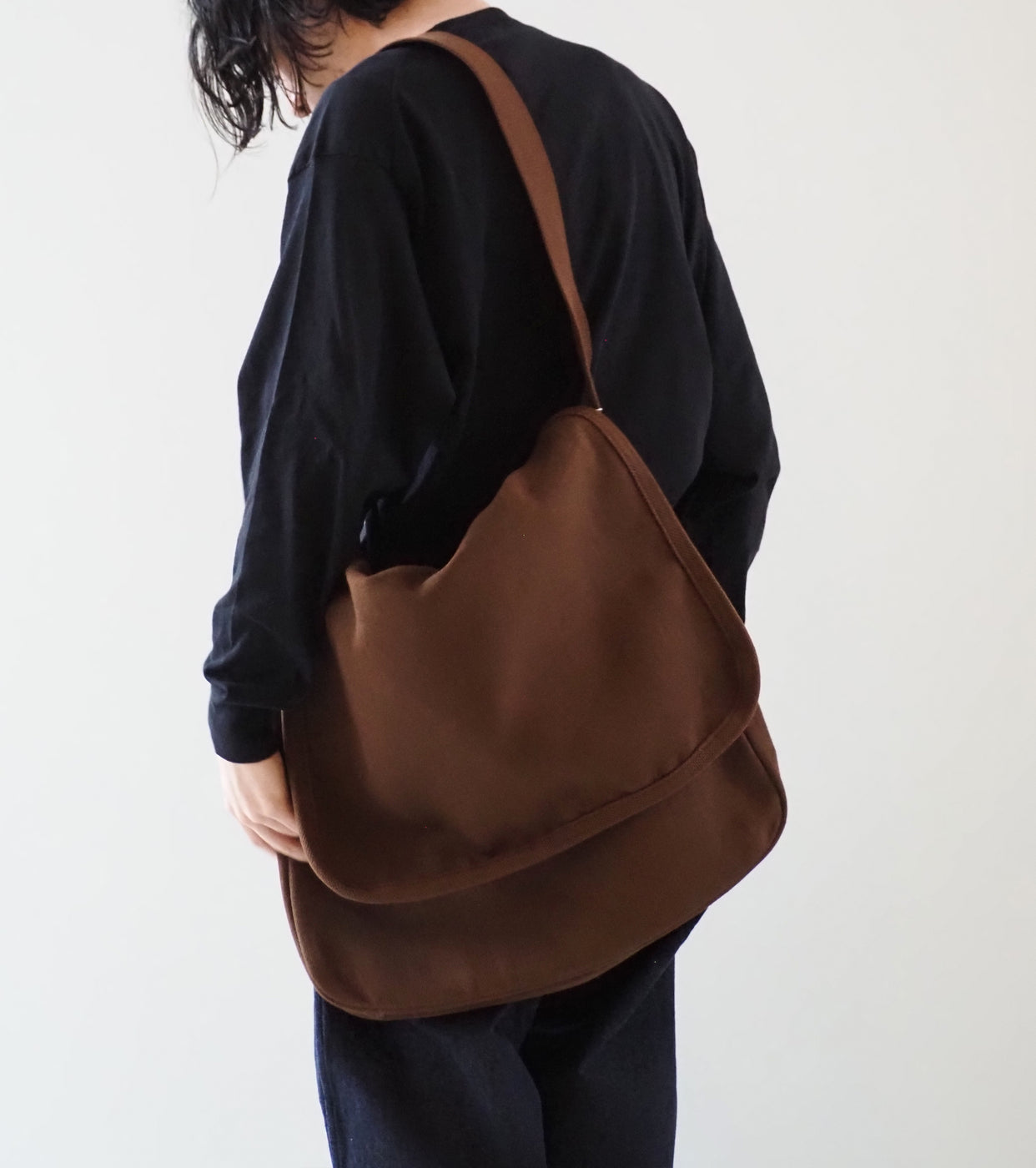 COMOLI Hemp Duck Shoulder Bag, Brown