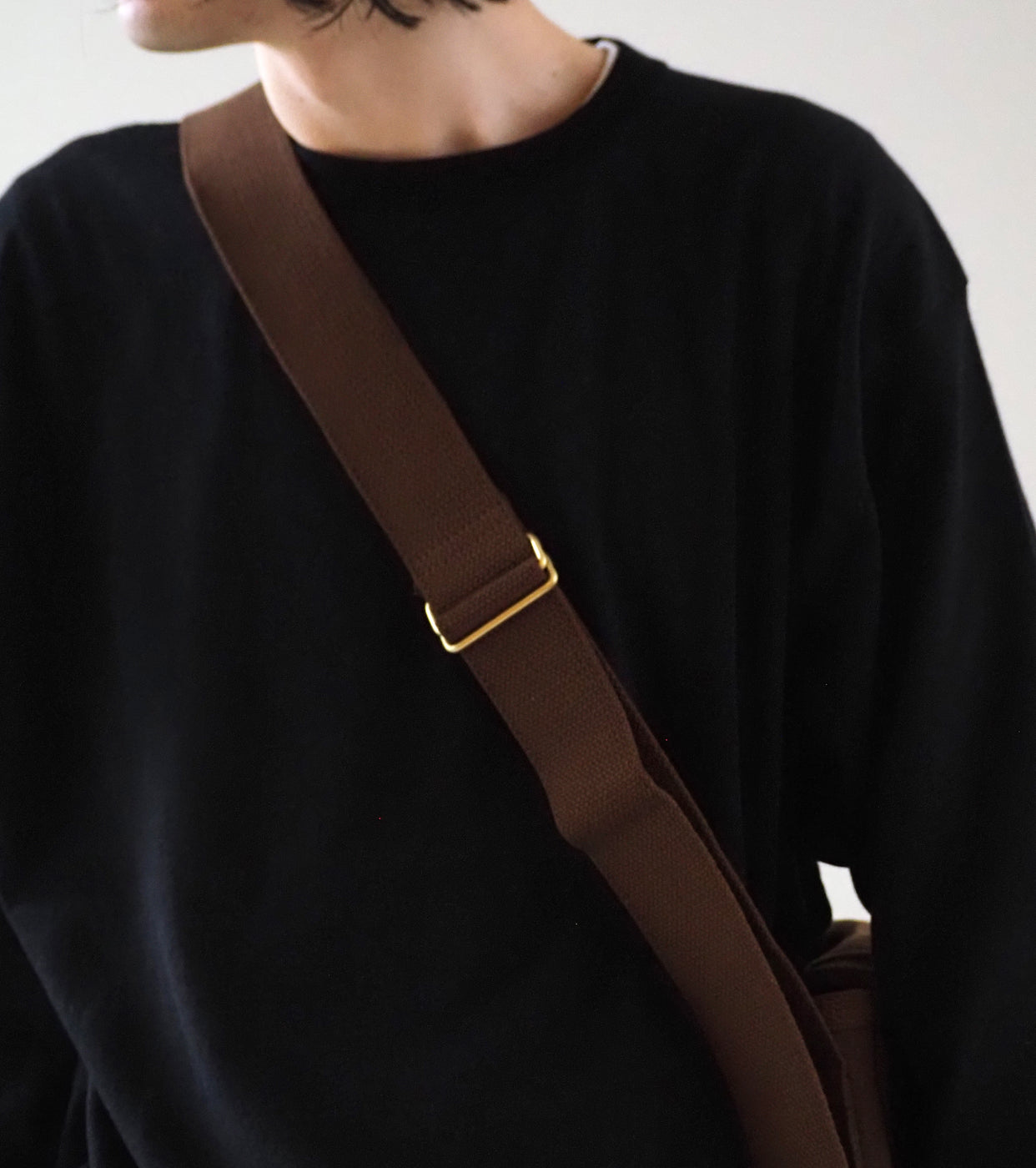 COMOLI Hemp Duck Shoulder Bag, Brown