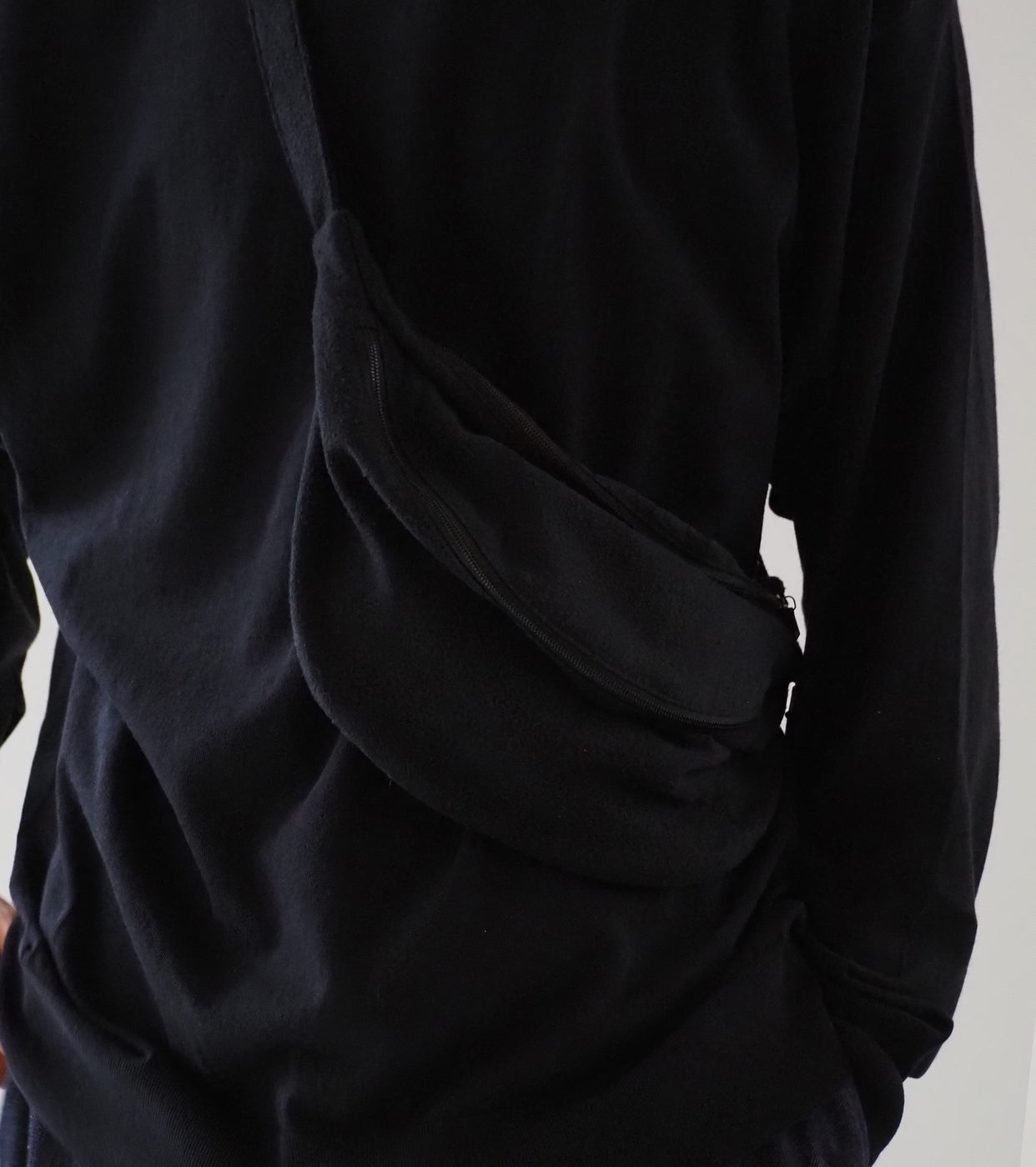 COMOLI Silk Nep WAIST BAG, Black