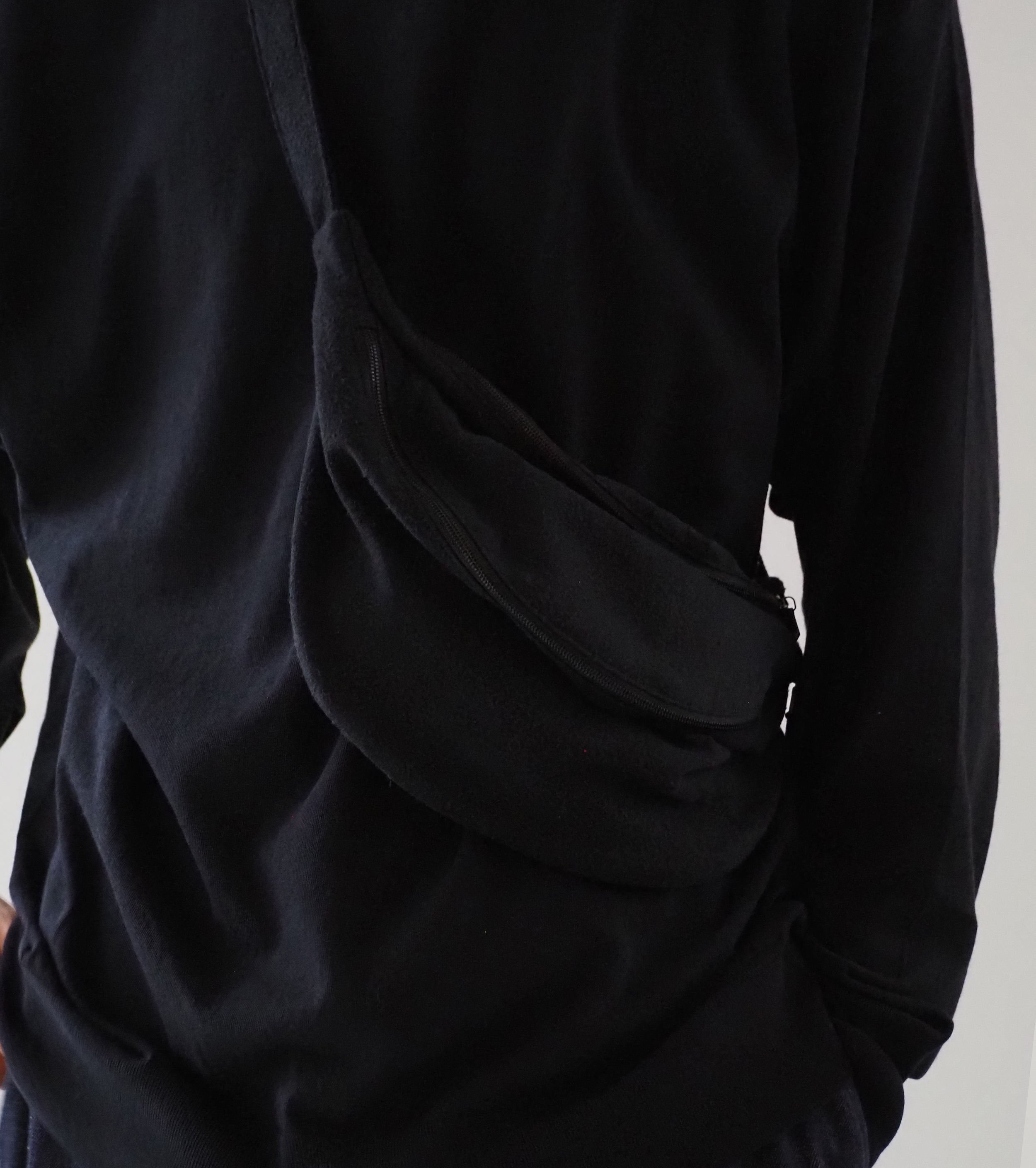 COMOLI Silk Nep WAIST BAG, Black