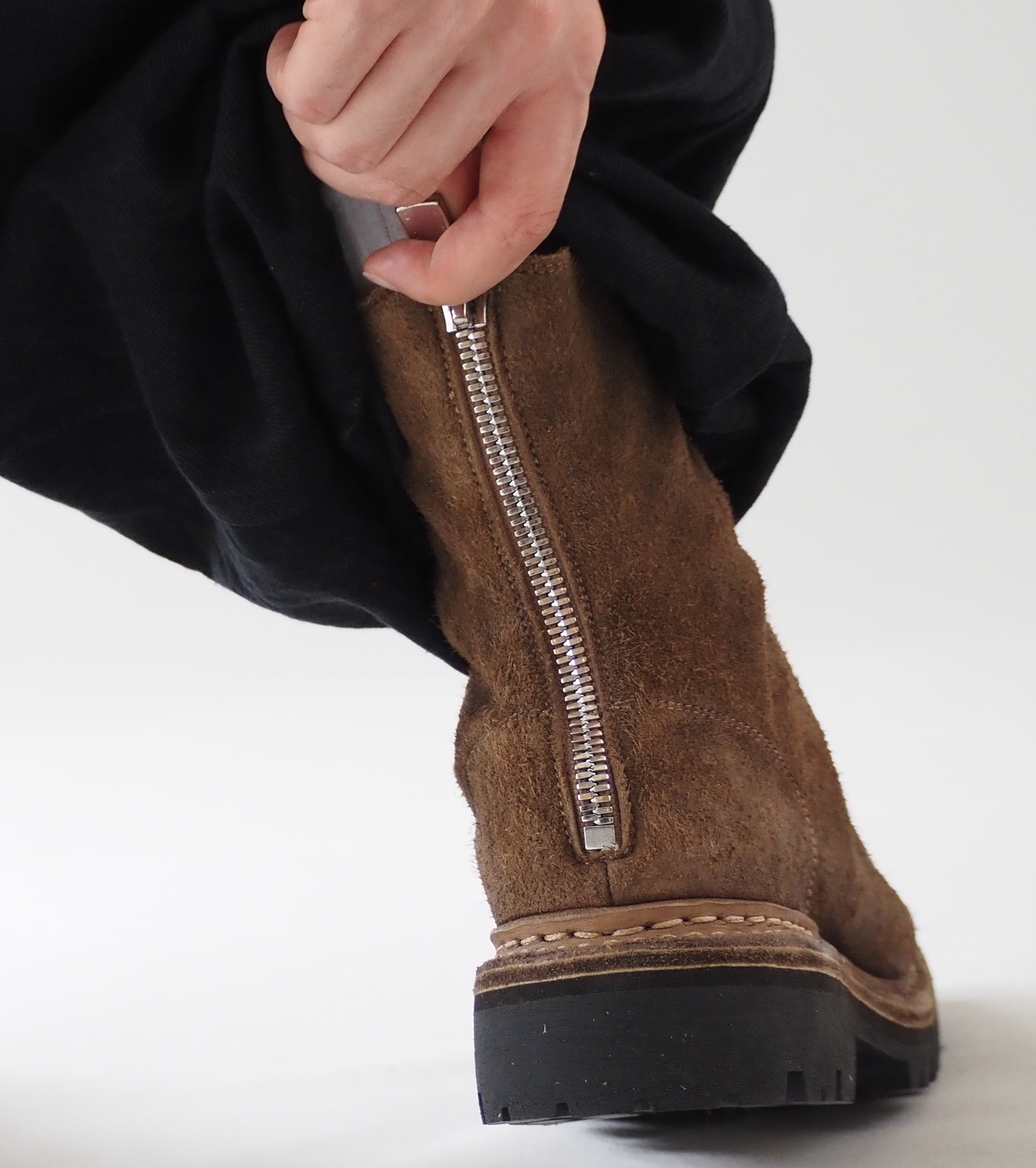 GUIDI Back Zip Boots  COMOLI Exclusive Color ,Beige