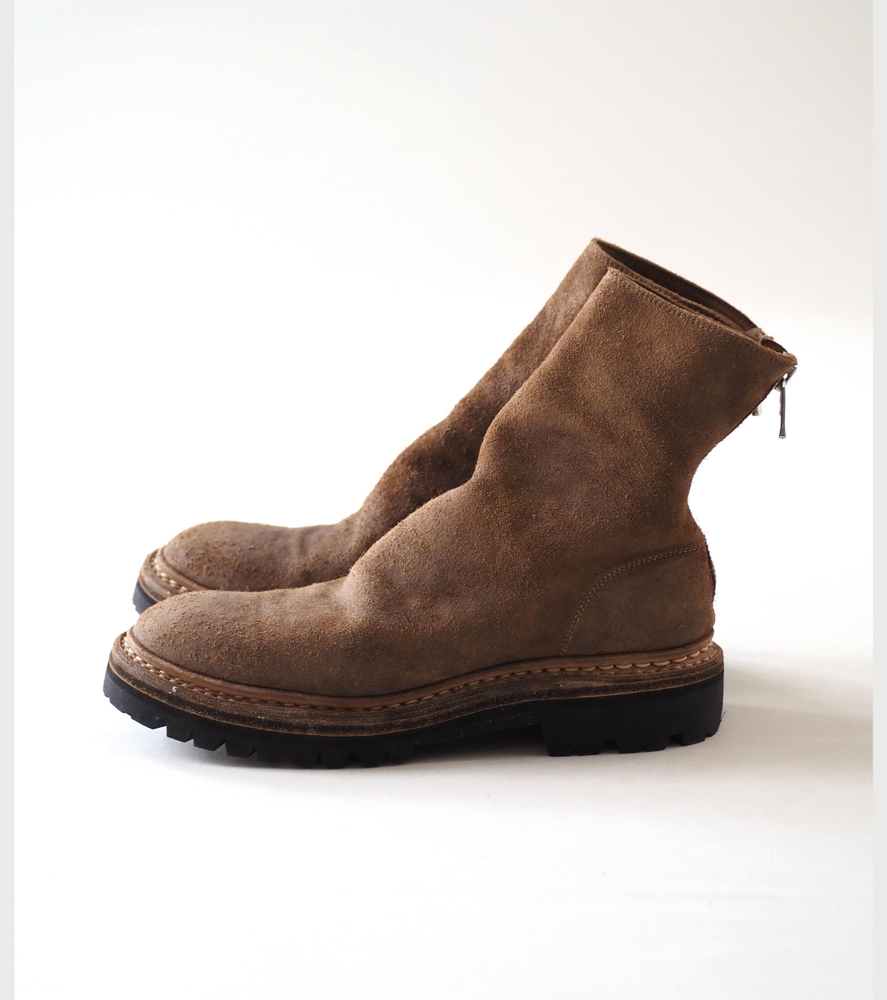 GUIDI Back Zip Boots  COMOLI Exclusive Color ,Beige
