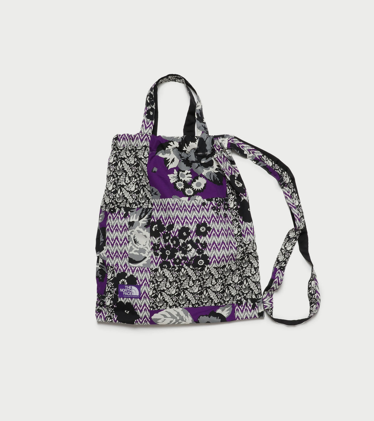 Flower Printed Field Tote, Floral Patchwork