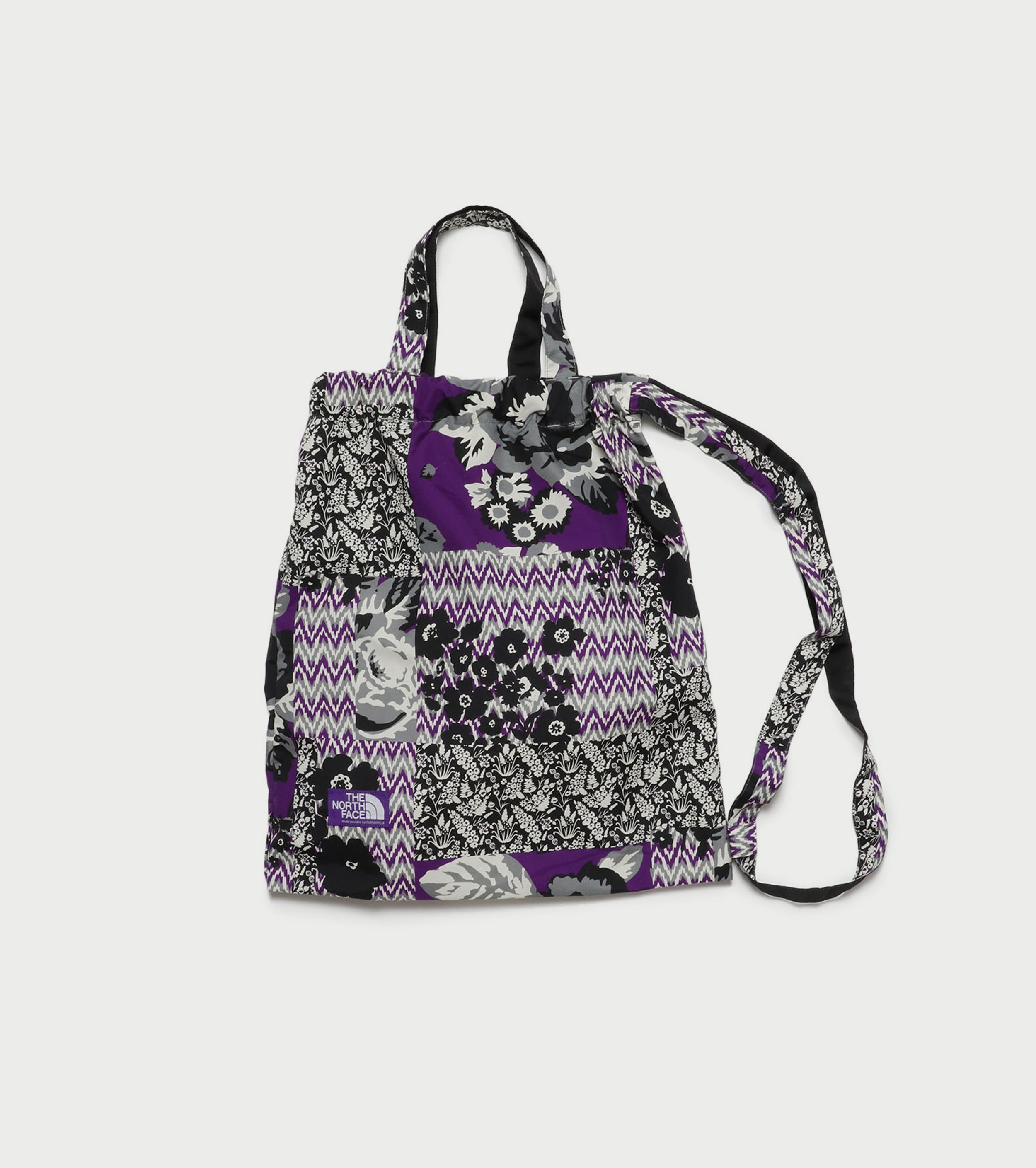 Flower Printed Field Tote, Floral Patchwork