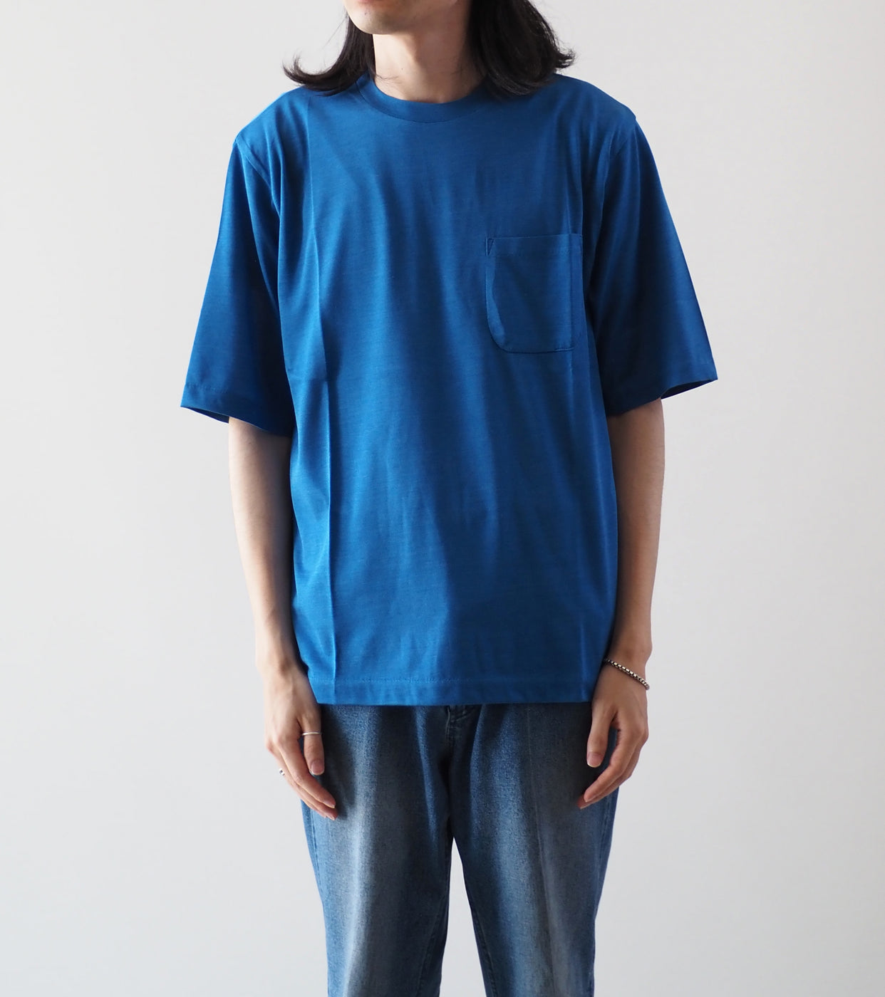 MAATEE&SONS Silk Pocket Tee ,French Blue