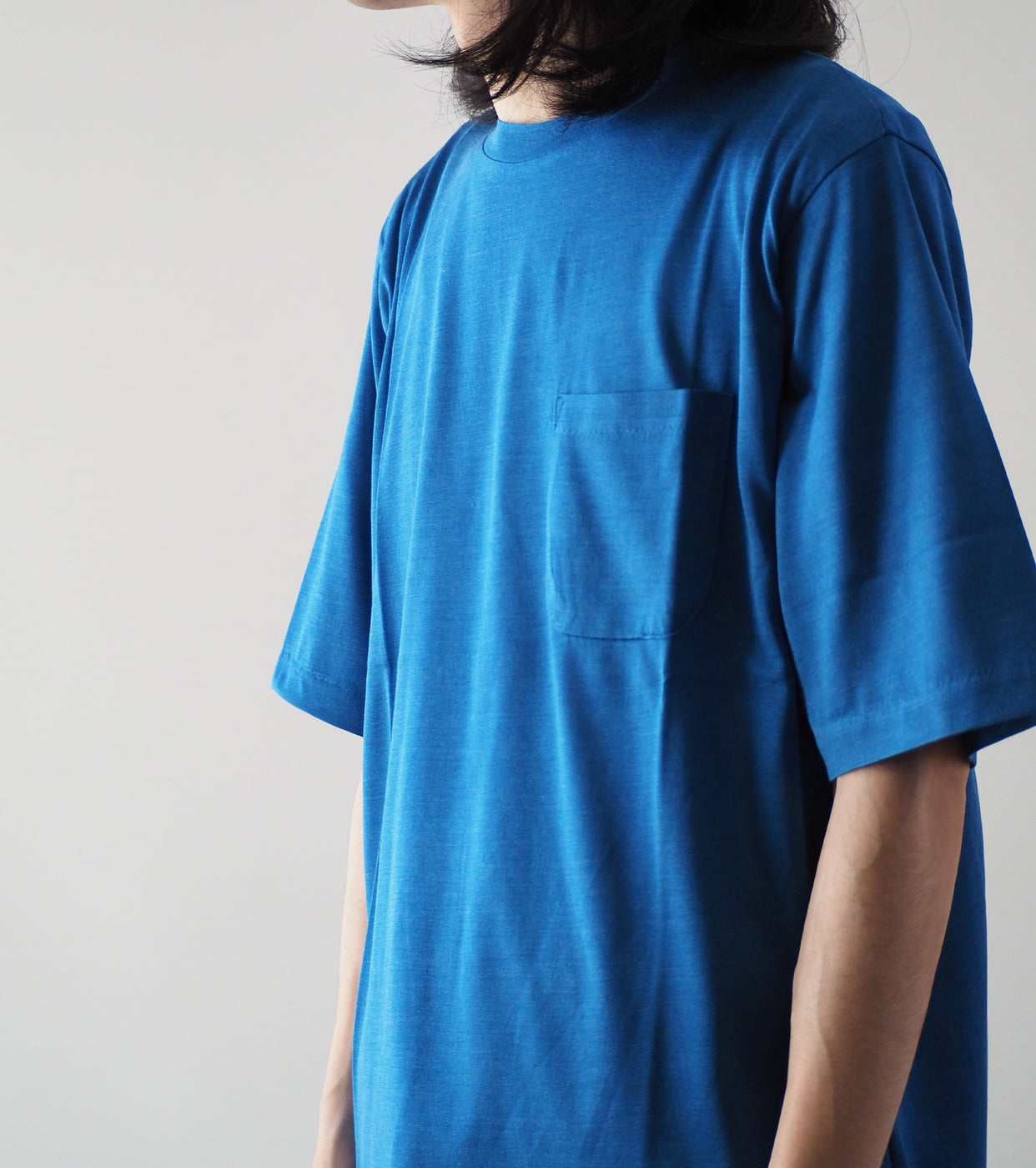 MAATEE&SONS Silk Pocket Tee ,French Blue