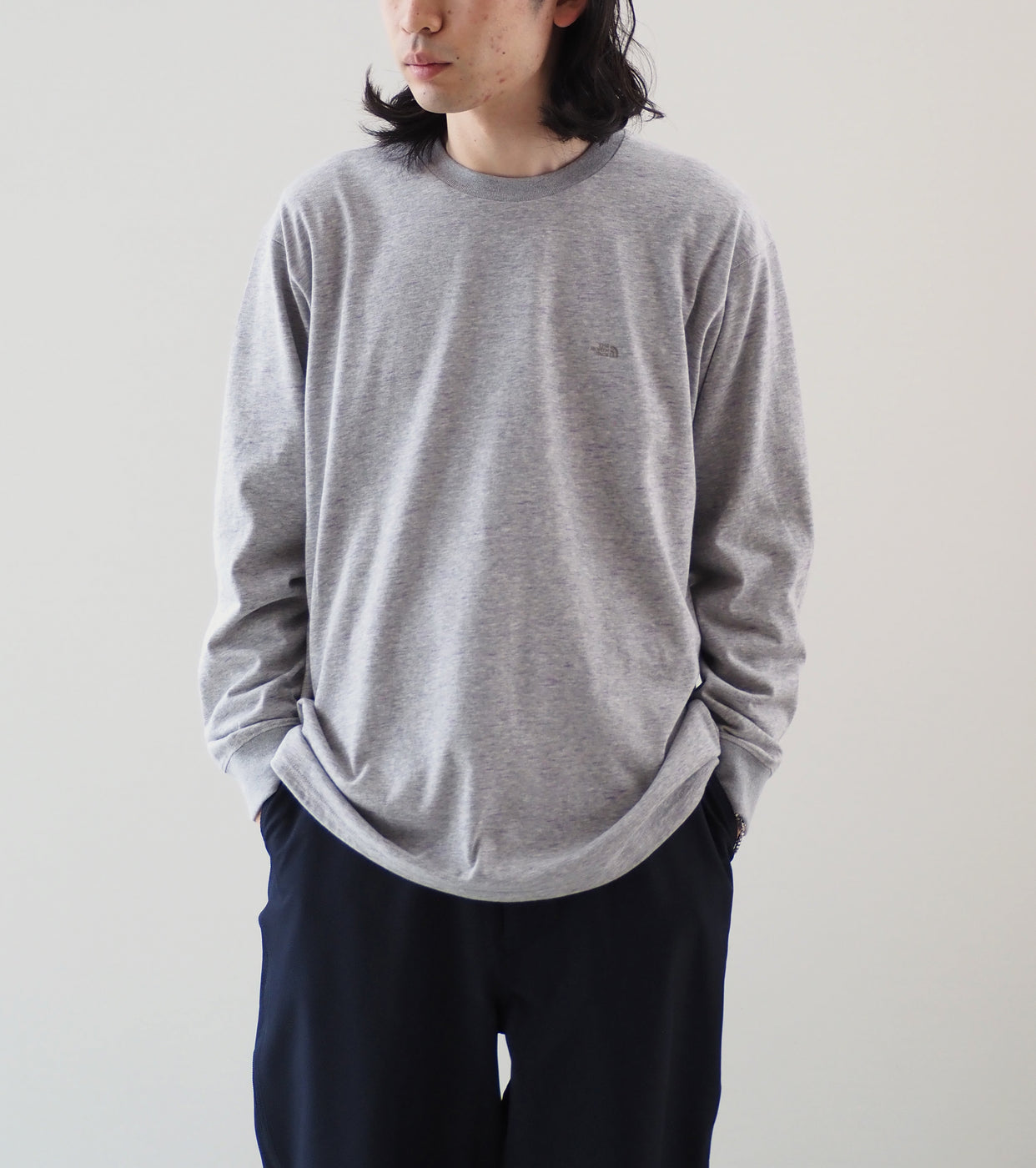 Field Long Sleeve Tee, Mix Gray