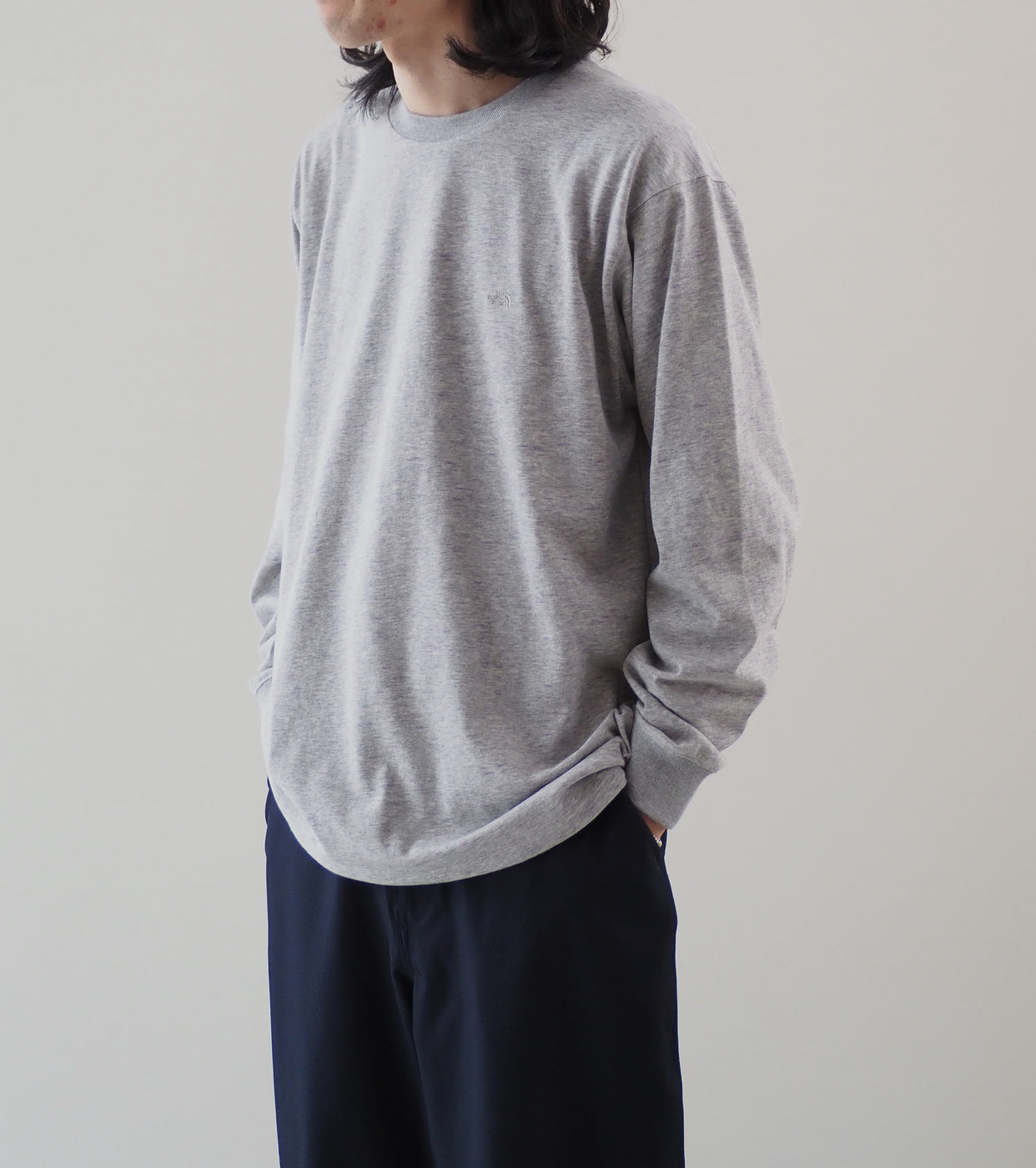 Field Long Sleeve Tee, Mix Gray