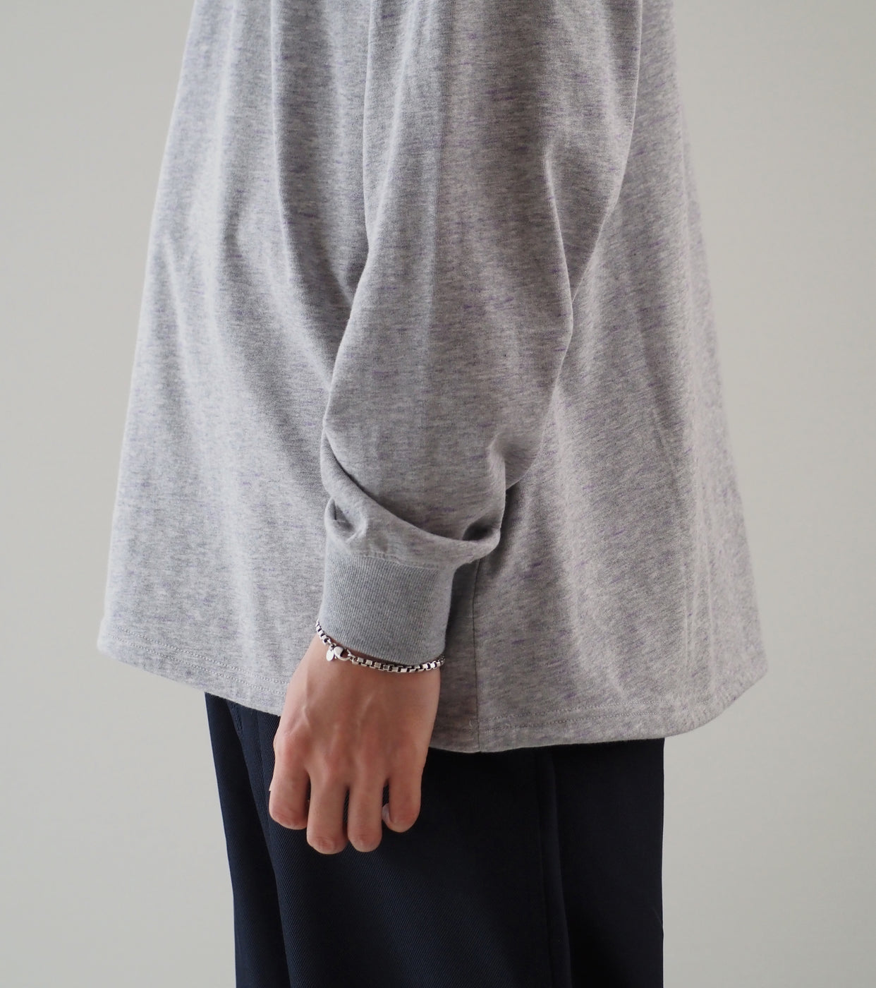 Field Long Sleeve Tee, Mix Gray