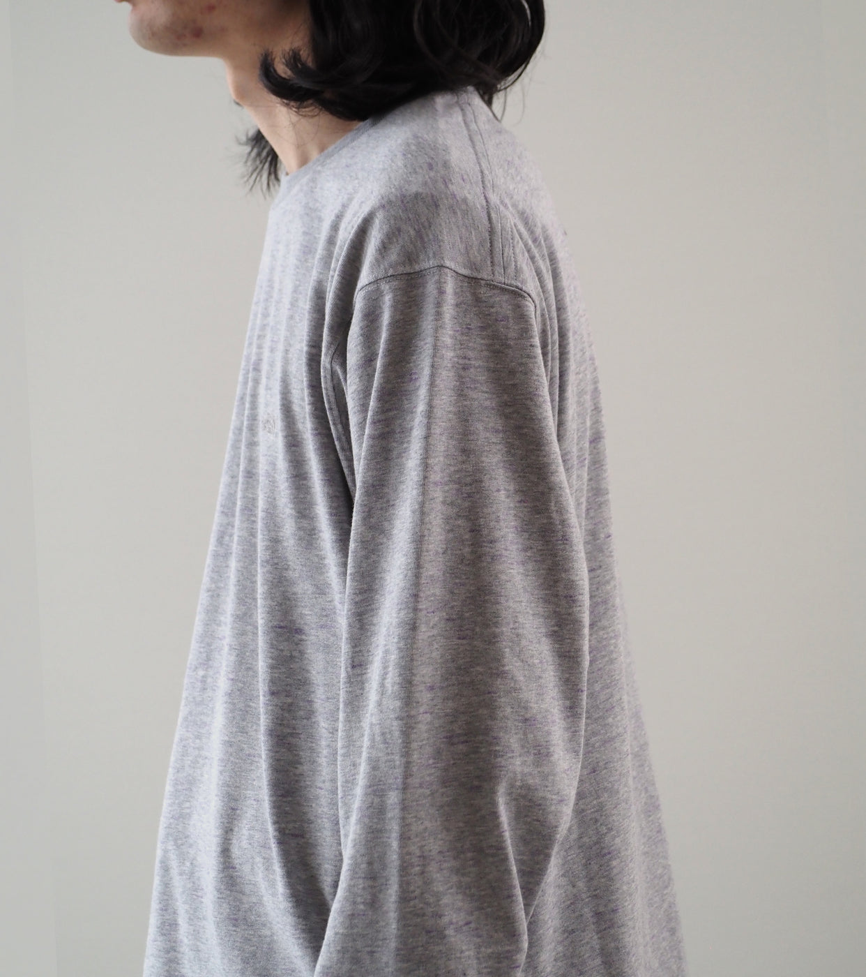 Field Long Sleeve Tee, Mix Gray