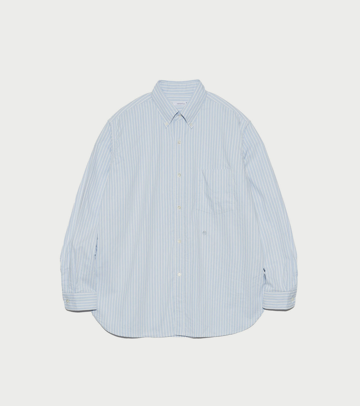 nanamica Button down striped windshirt, Navy