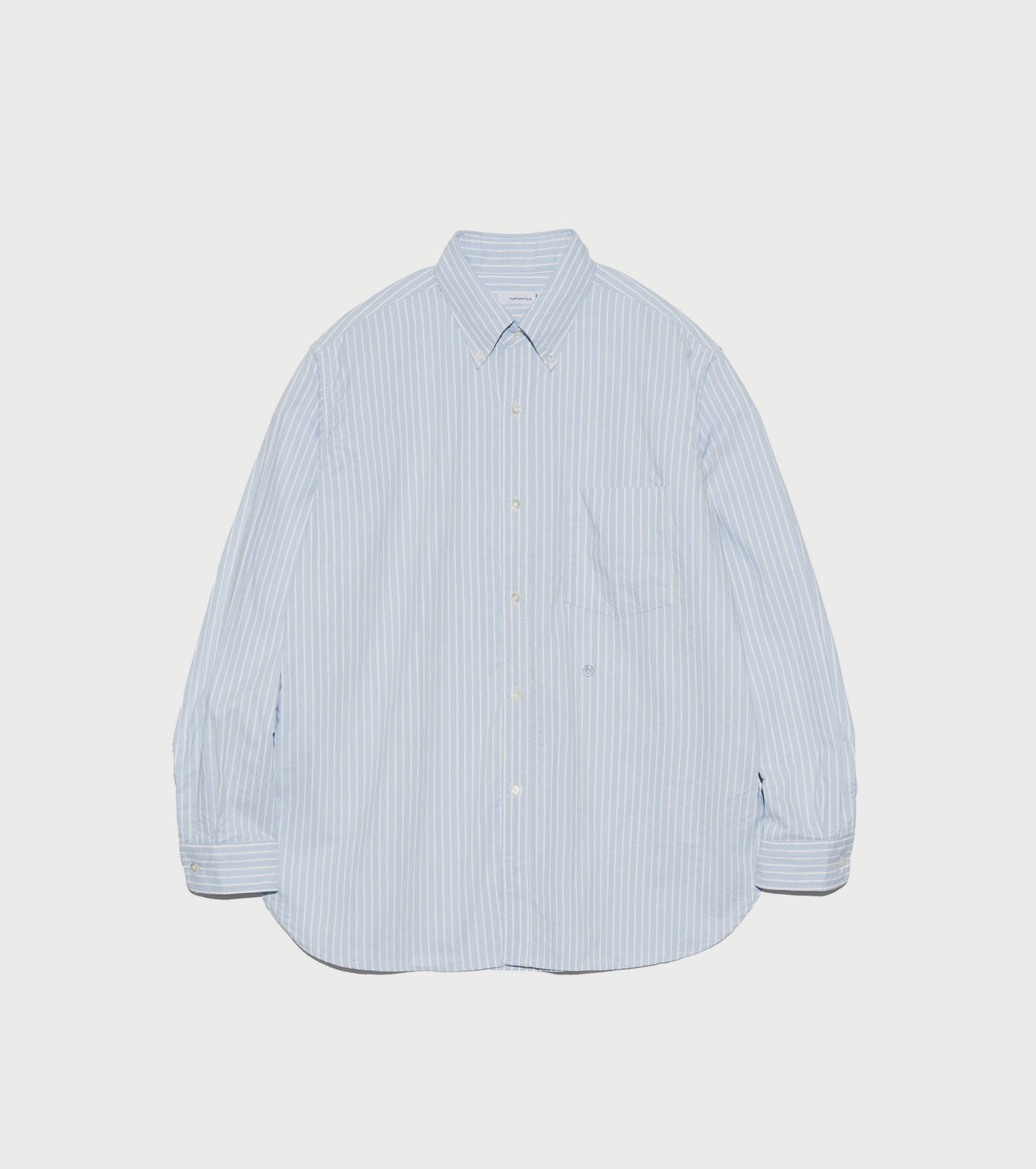 nanamica Button down striped windshirt, Navy