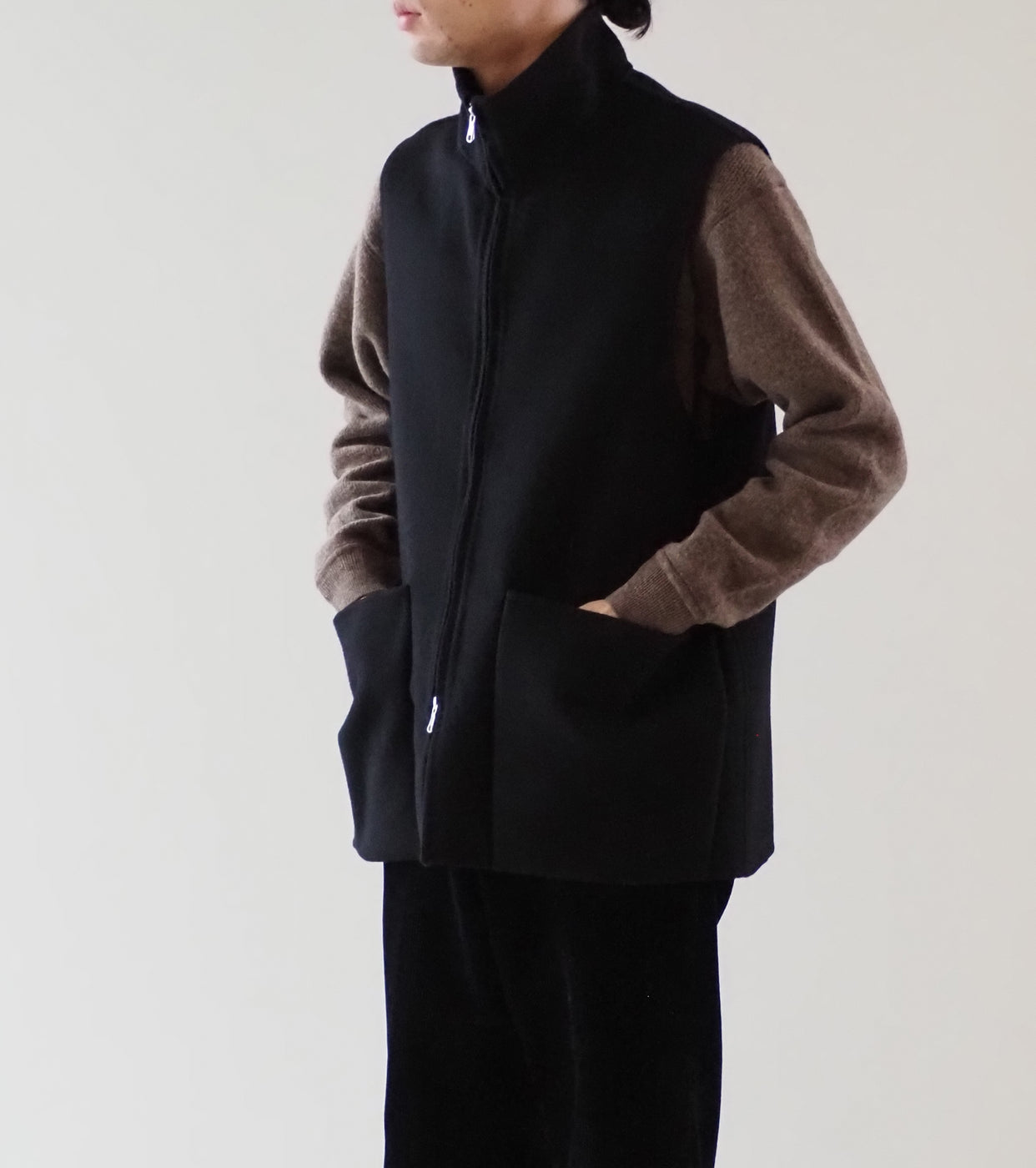 MAATEE & SONS Zip Vest , Black