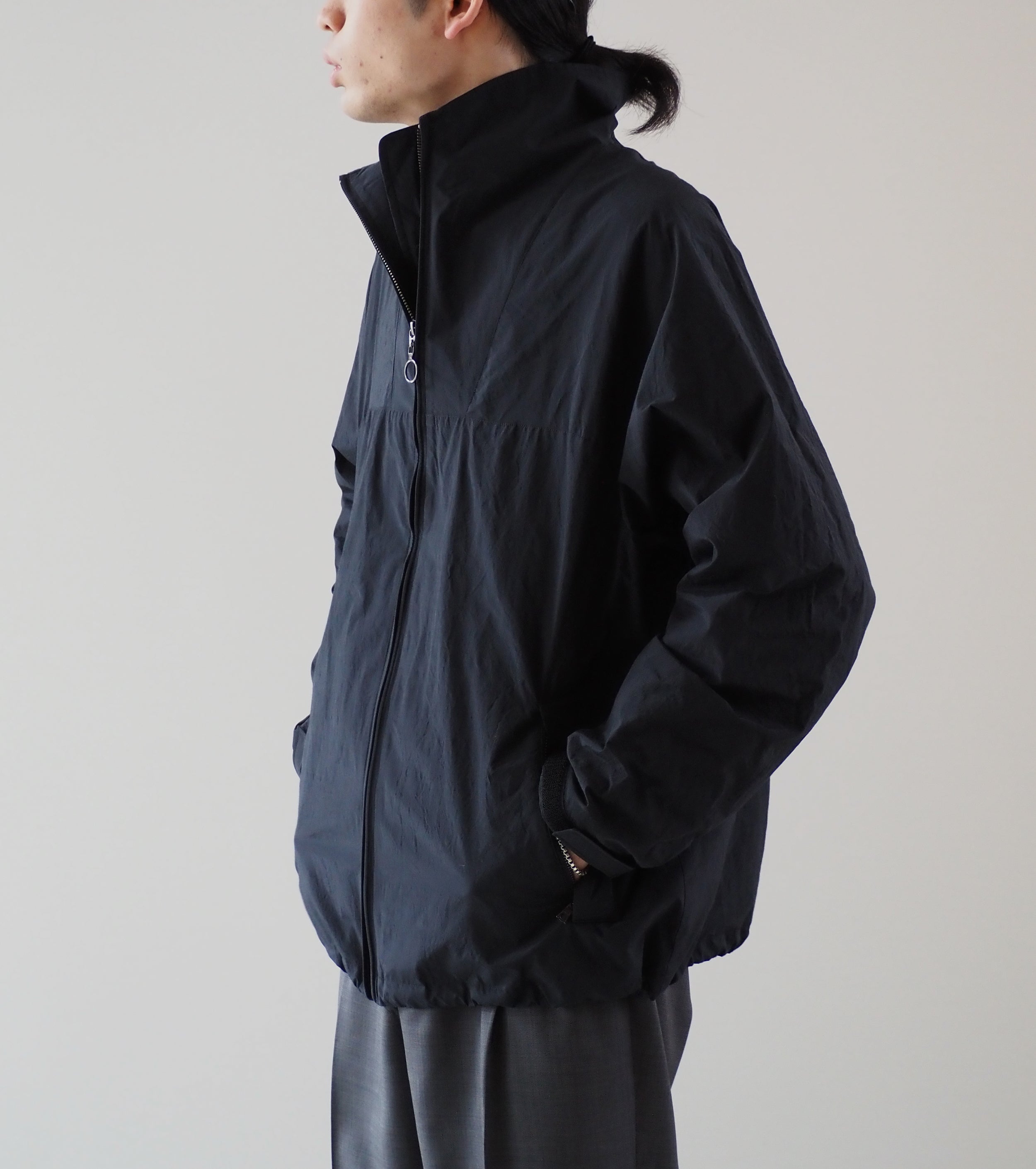 MAATEE＆SONS フルジップ アノラック C/PE ペーパークロス , Black 