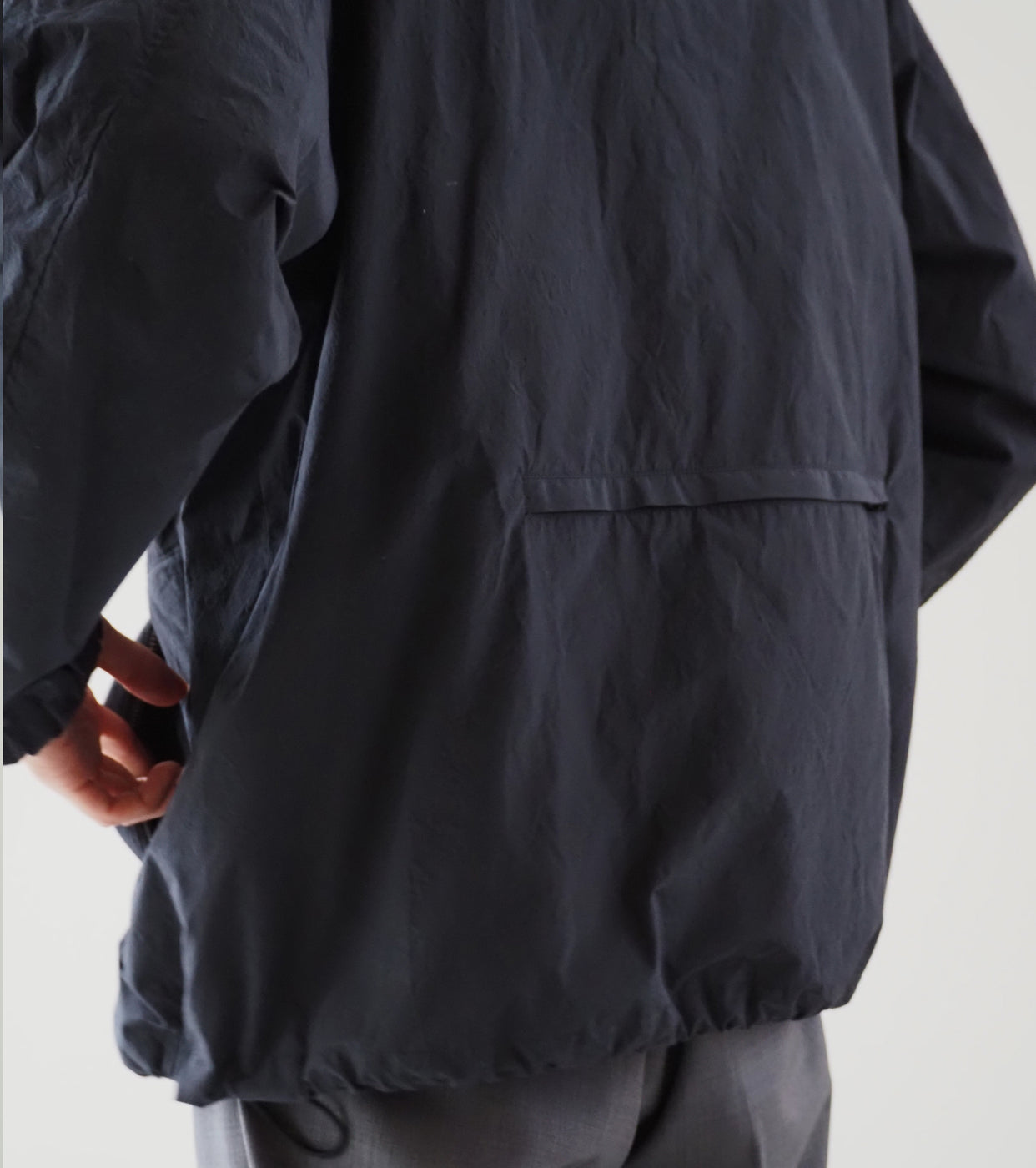 MAATEE&SONS FULL JIP ANORACK C/PE PAPER CLOTH ,Black