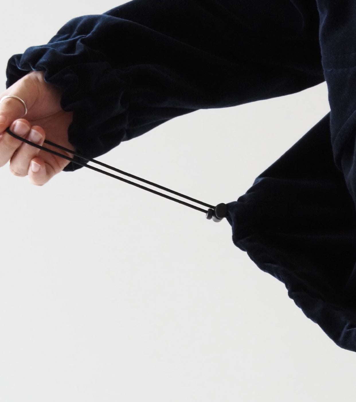 MAATEE & SONS VELVET STAND JACKET  , Navy