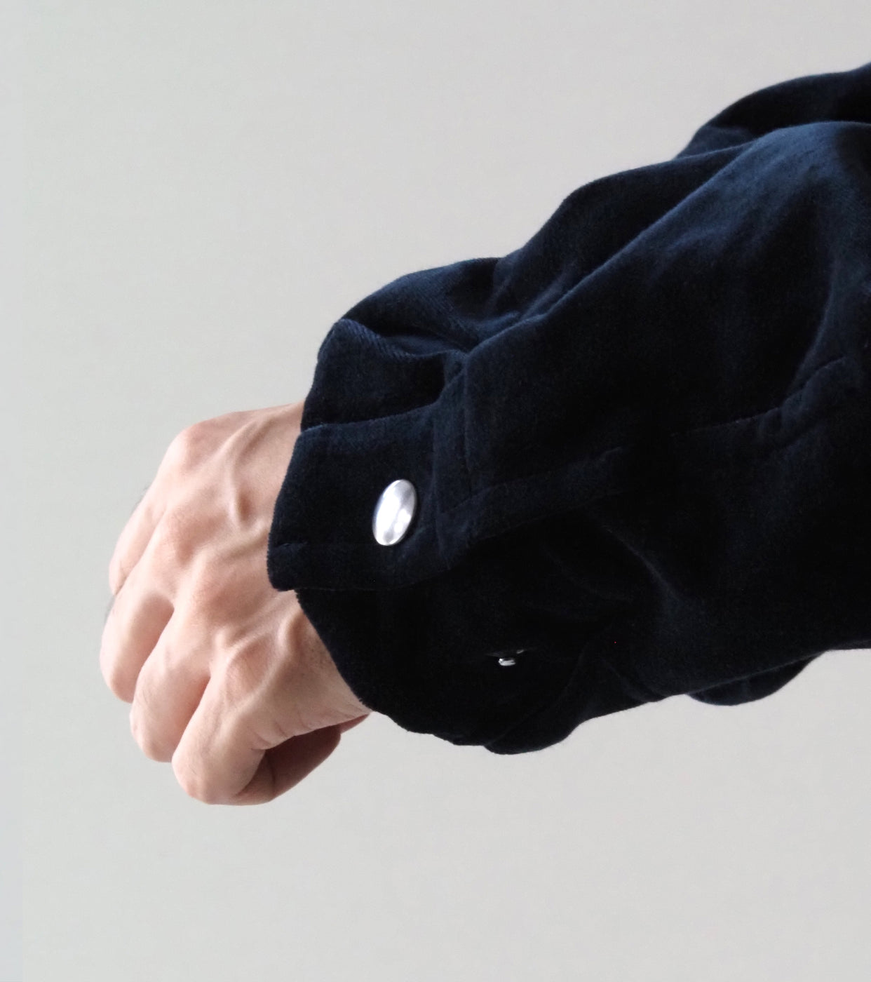 MAATEE & SONS VELVET STAND JACKET  , Navy