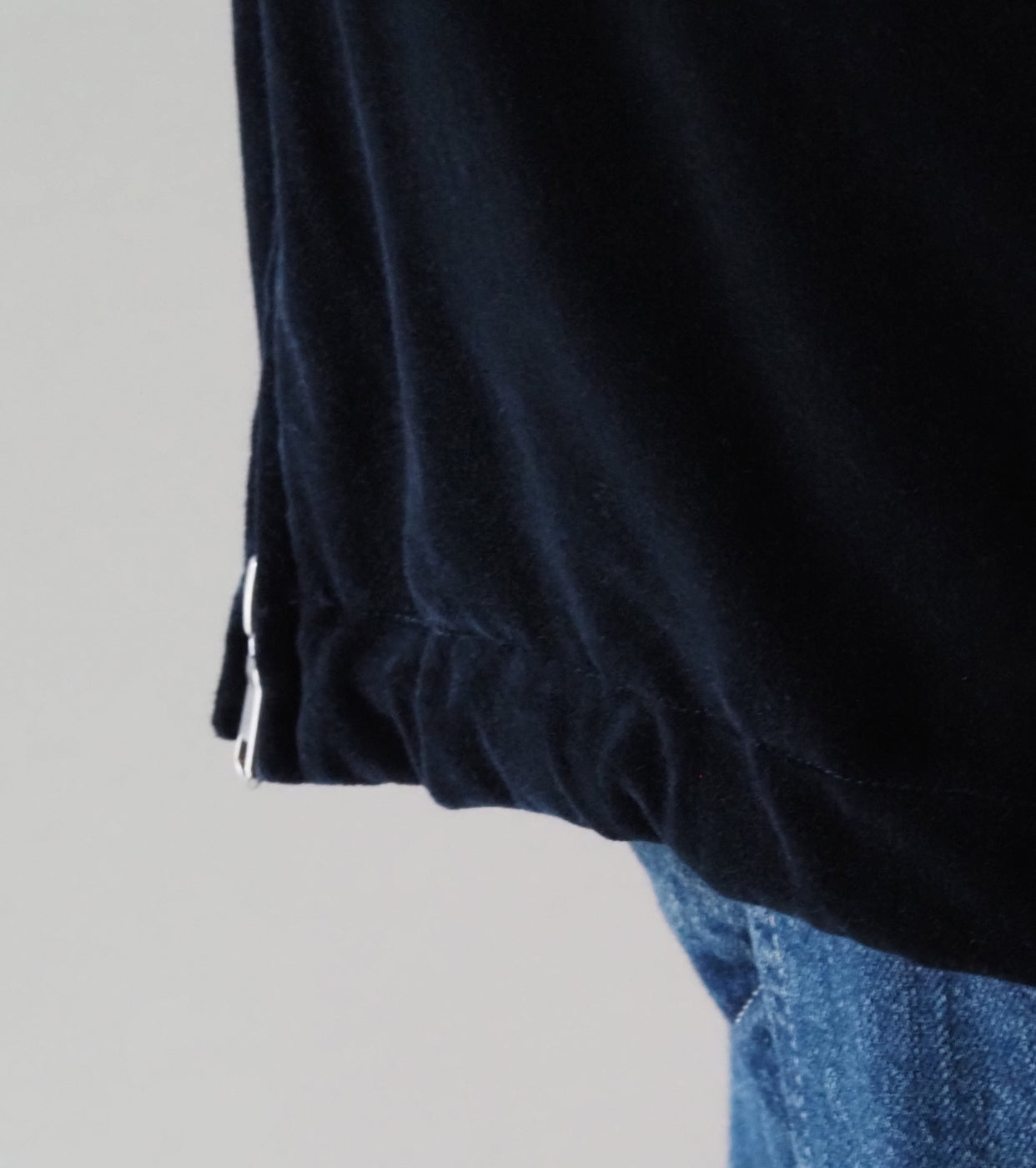 MAATEE & SONS VELVET STAND JACKET  , Navy