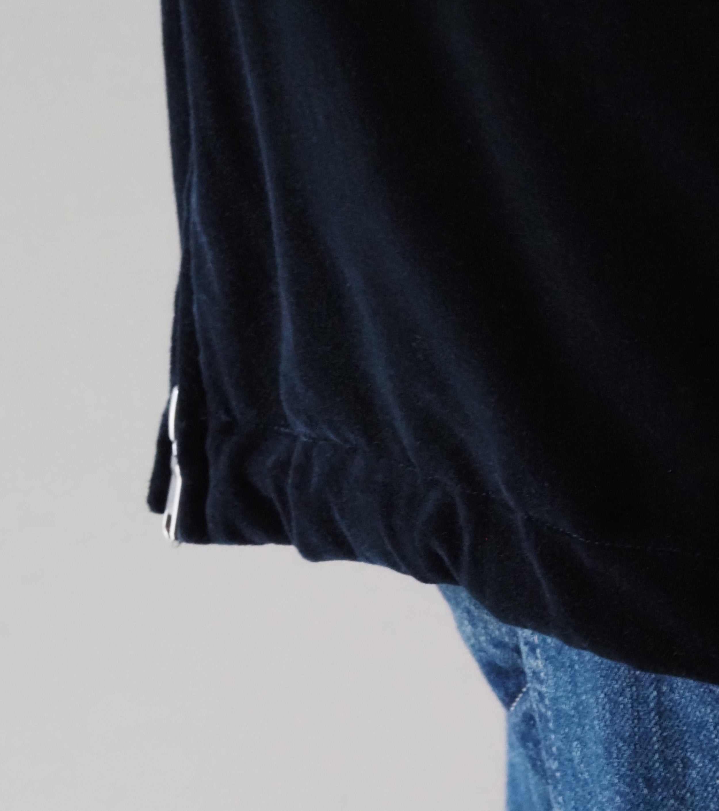 MAATEE & SONS VELVET STAND JACKET  , Navy