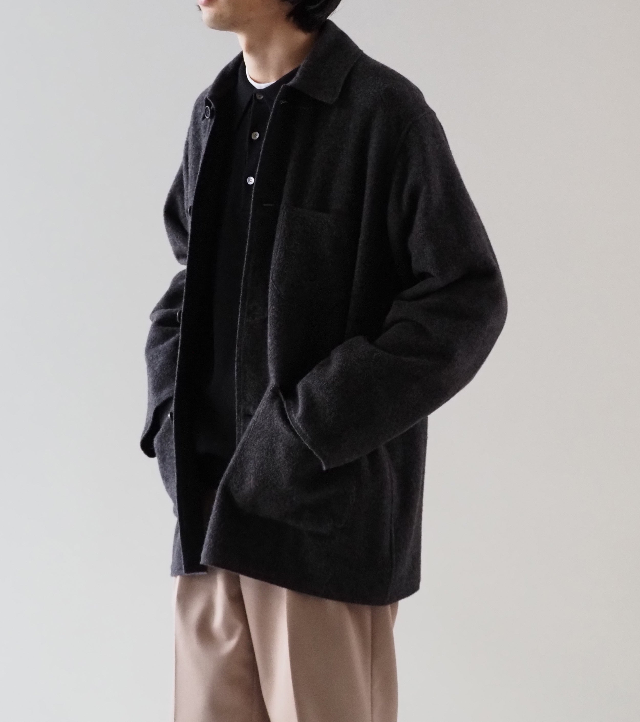 MAATEE&SONS リネンジャケット カバーオール MAATEE＆SONS 折って折って カバーオール , Charcoal – Navyblue