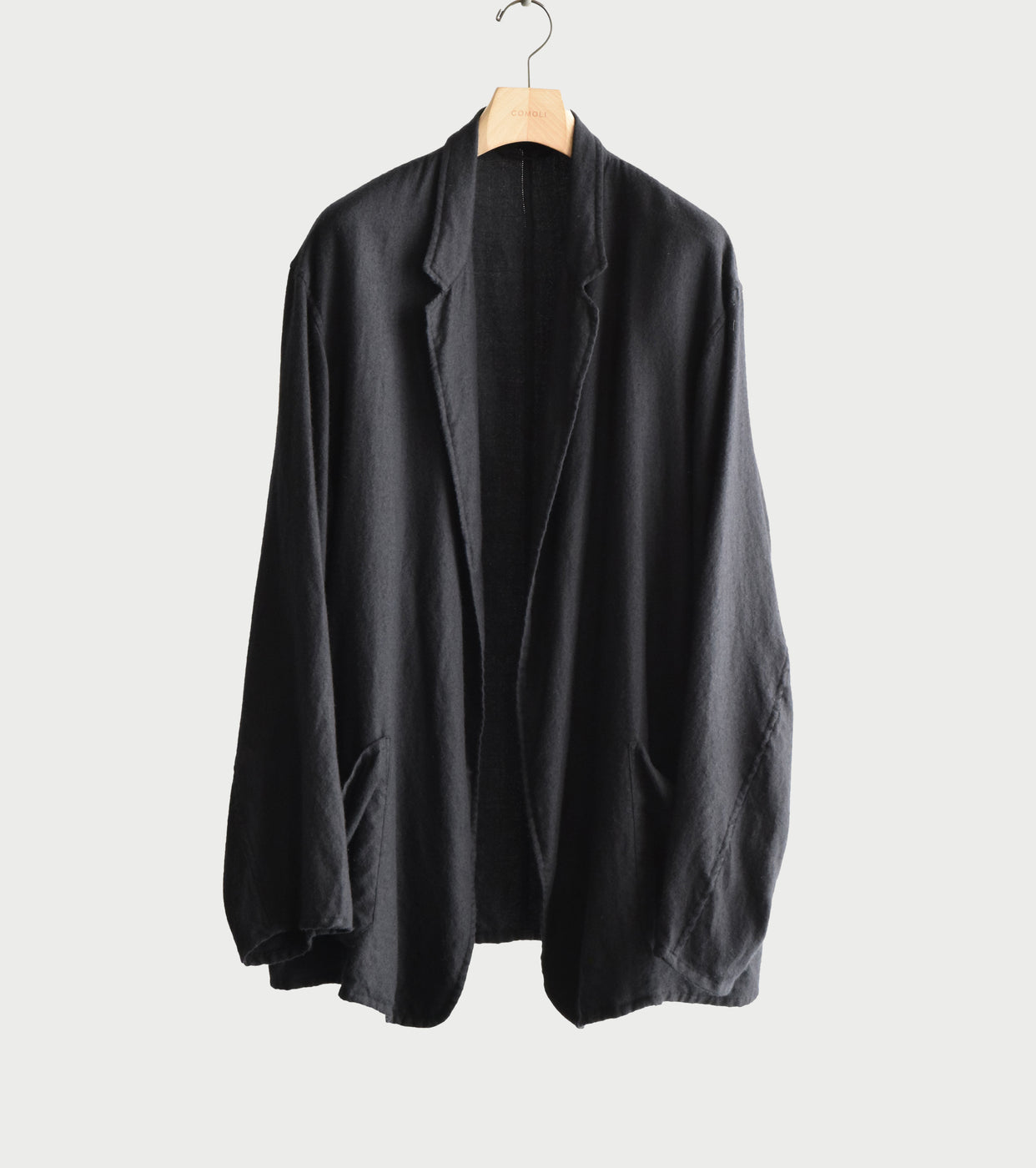 COMOLI Cashmere Silk Garment Dyed Jacket, Navy