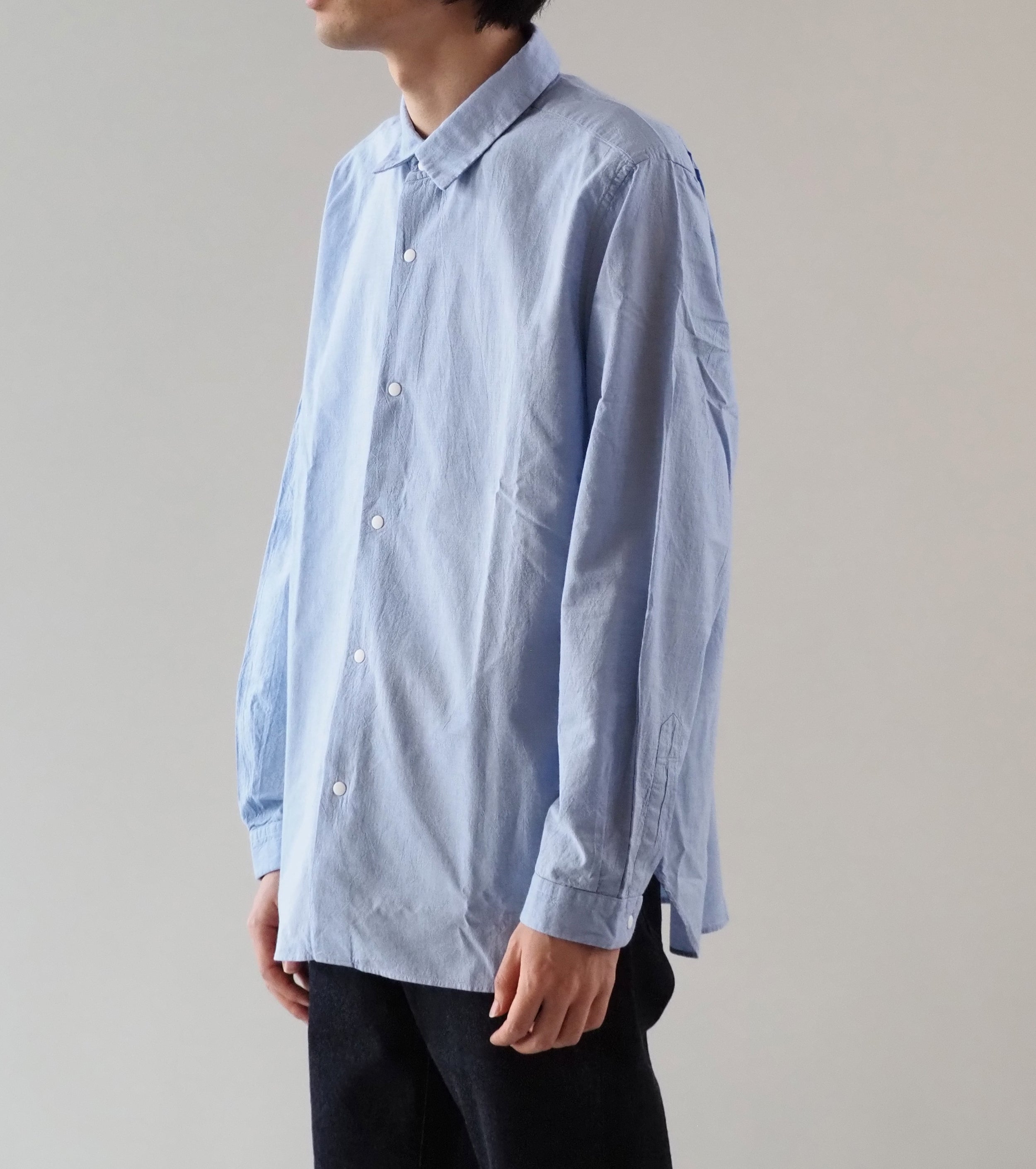YAECA コンフォートシャツ スタンダード ロング , Blue – Navyblue