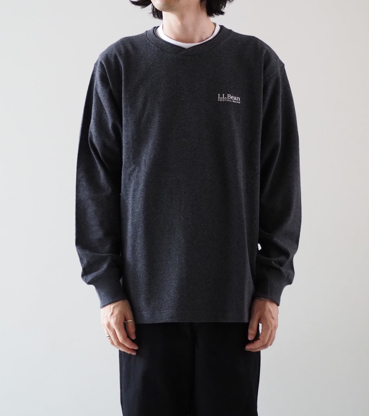 L.L.Bean JAPAN EDITION Union Long-Sleeve Tee, Top Charcoal