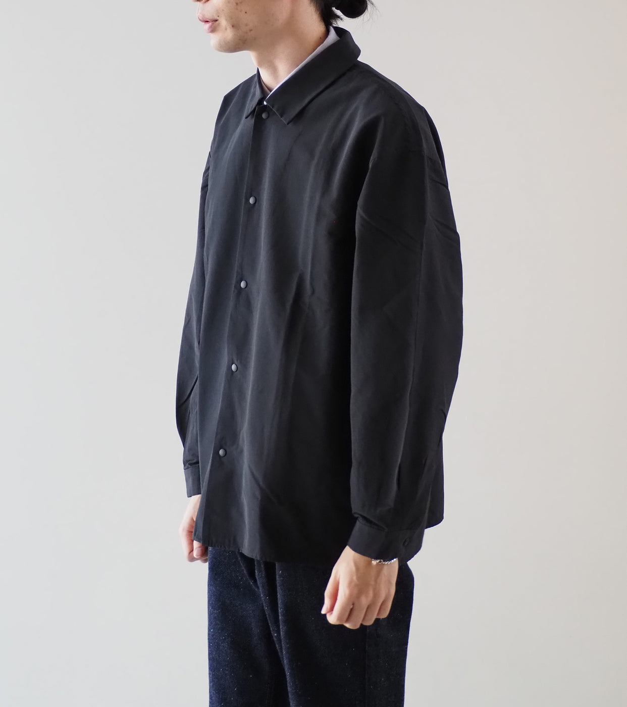 YAECA 60/40 Cloth Comfort Shirt Wide Square , Dark Navy