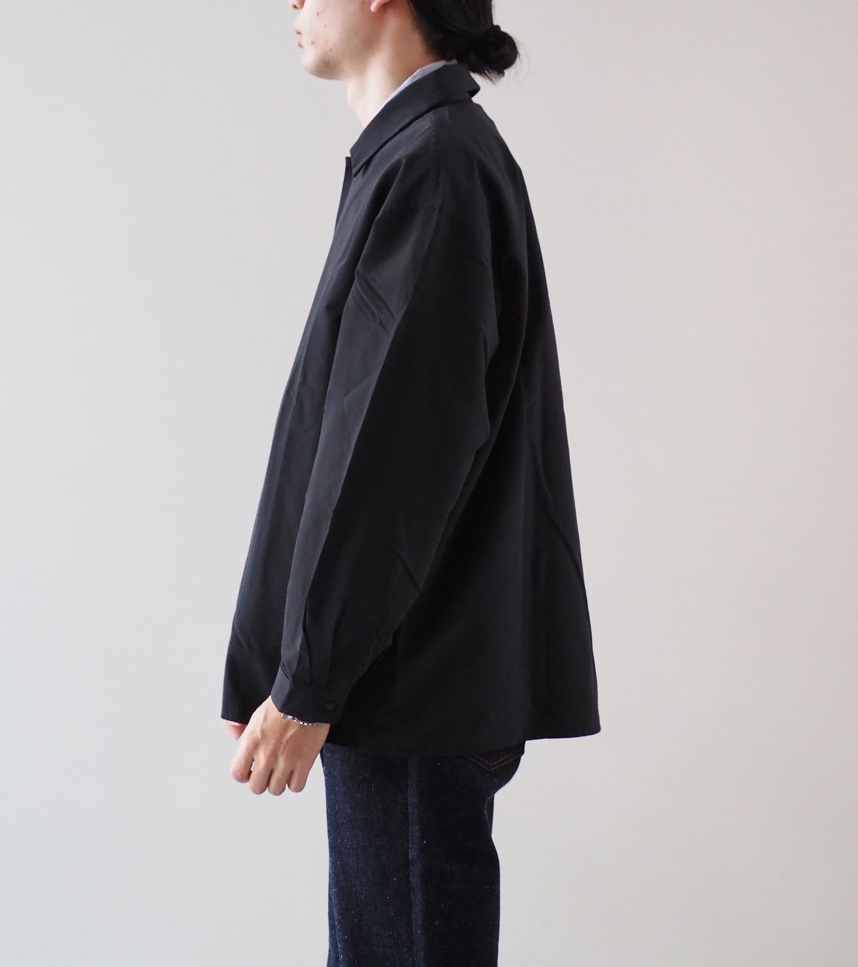 YAECA 60/40 Cloth Comfort Shirt Wide Square , Dark Navy