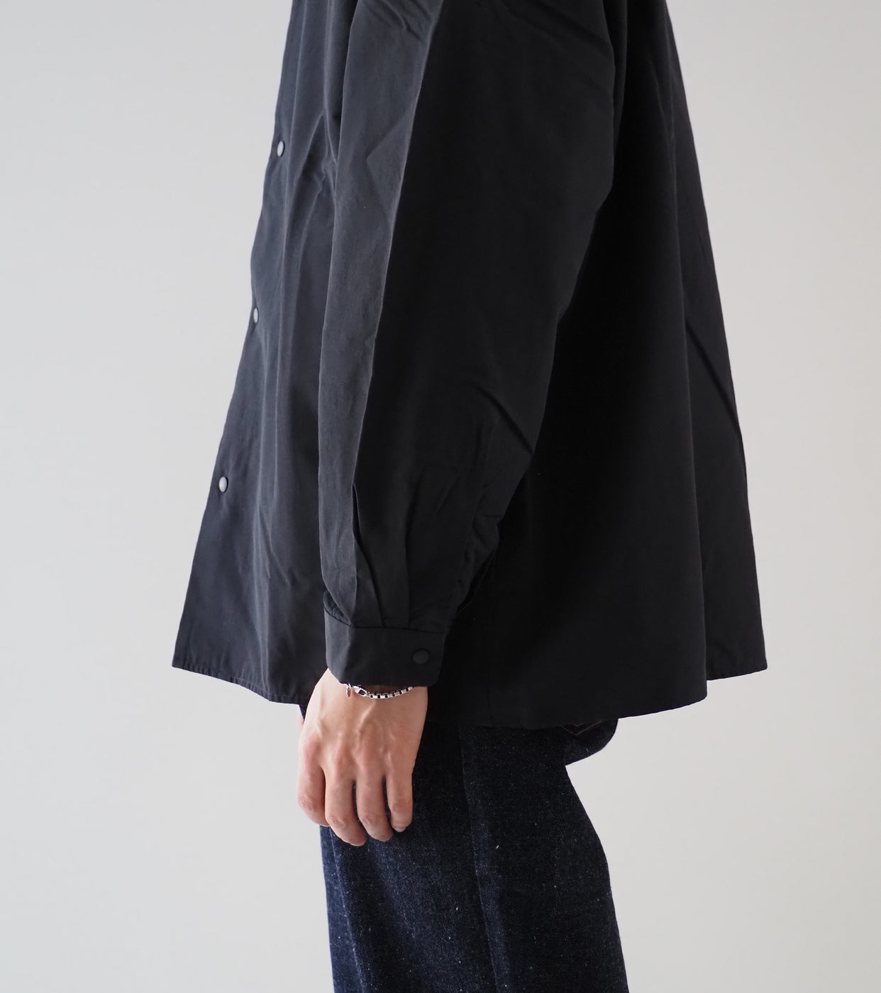 YAECA 60/40 Cloth Comfort Shirt Wide Square , Dark Navy