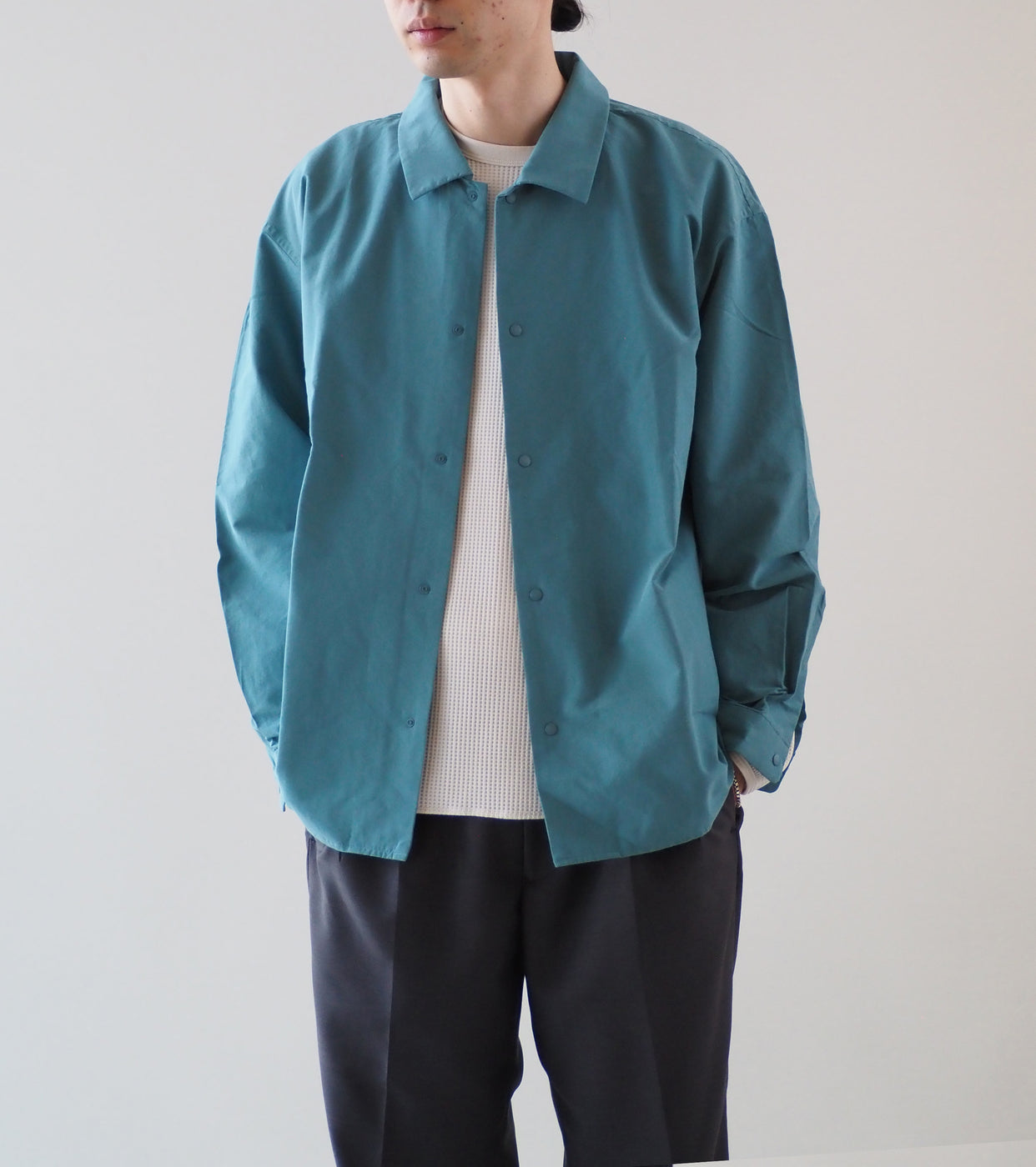 YAECA 60/40 Cloth Comfort Shirt Wide Square , Green