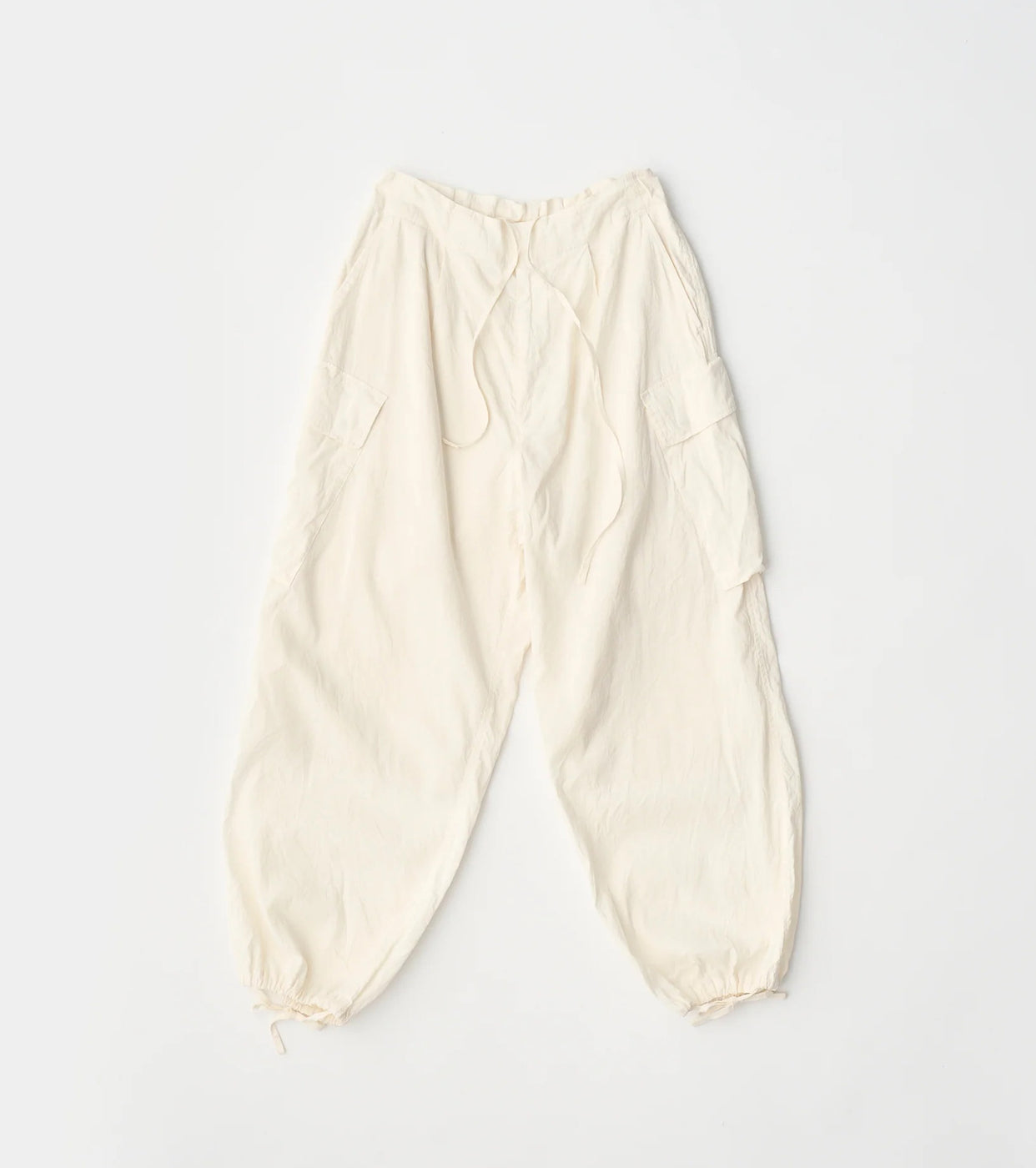 Unfil  Washed & Wrinkled Cordlane Cargo Pants , Off White