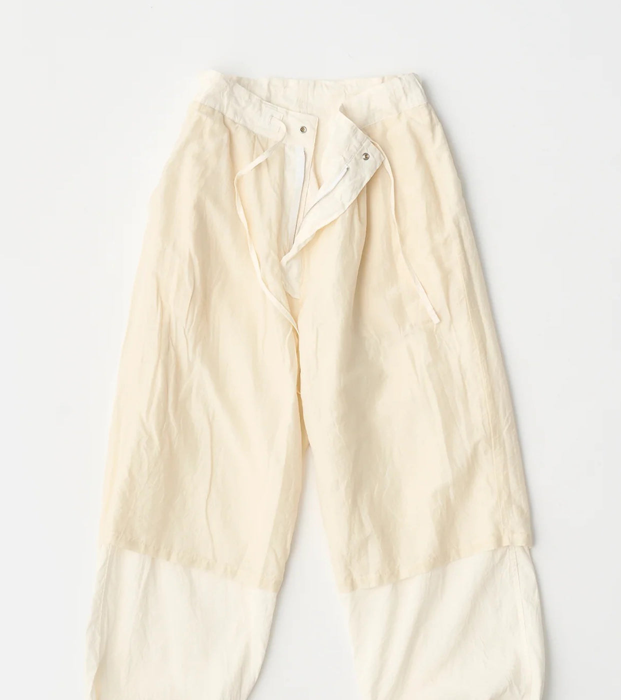 Unfil  Washed & Wrinkled Cordlane Cargo Pants , Off White