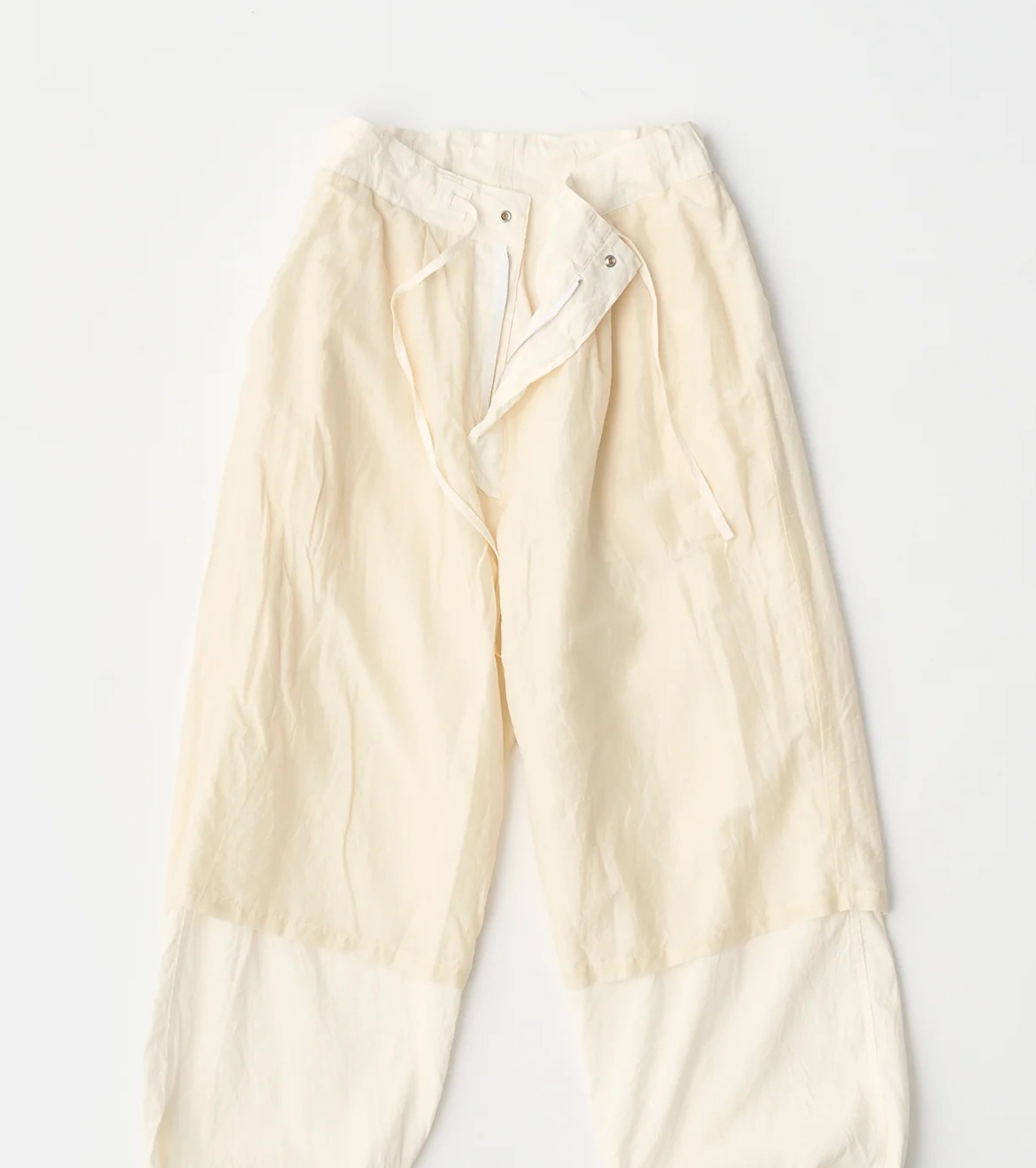 Unfil  Washed & Wrinkled Cordlane Cargo Pants , Off White