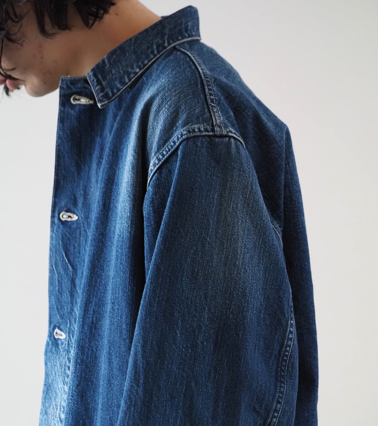 CIOTA M-41 US ARMY Denim Coverall Jacket ,Medium Dark Blue