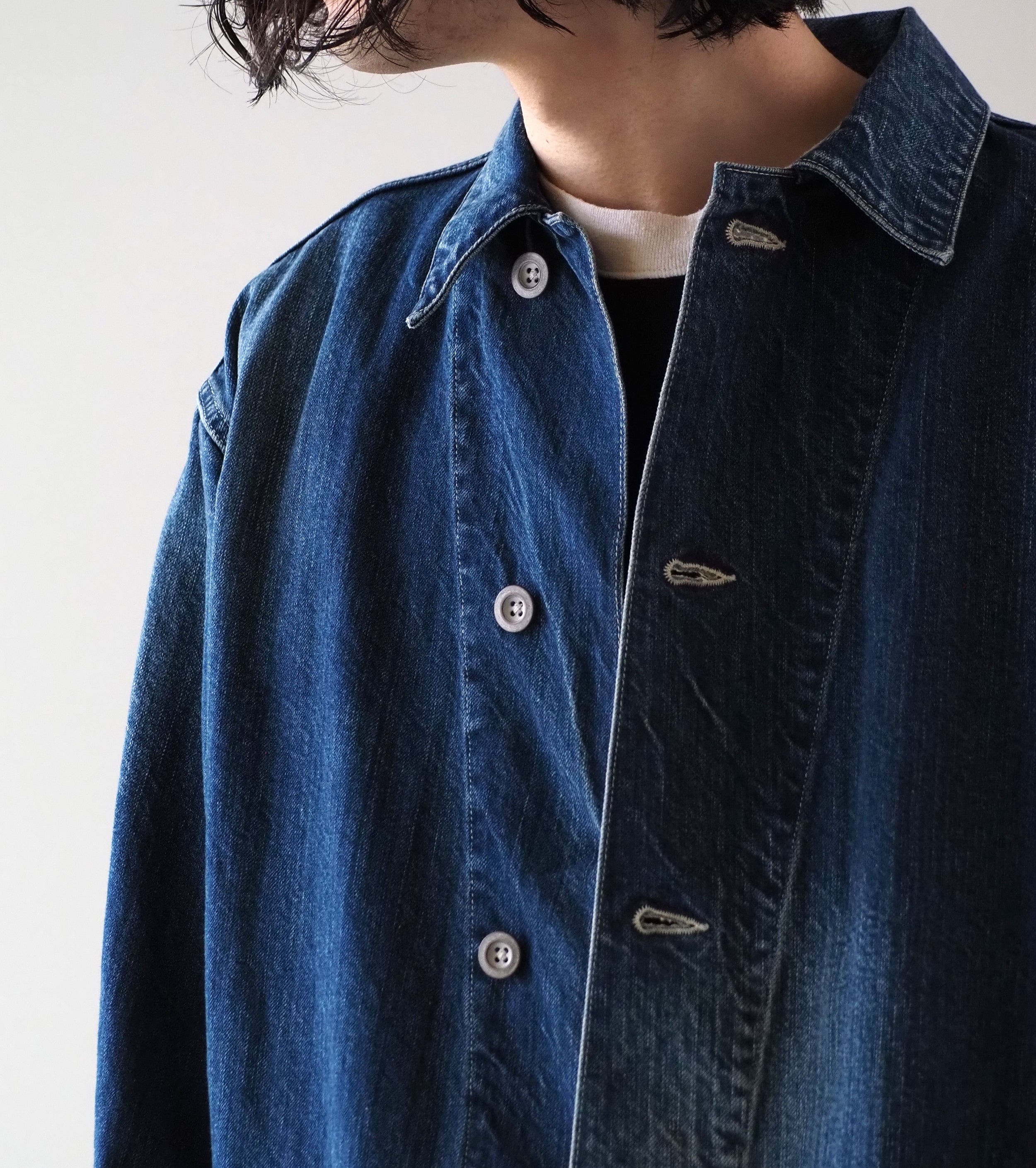 CIOTA M-41 US ARMY Denim Coverall Jacket ,Medium Dark Blue